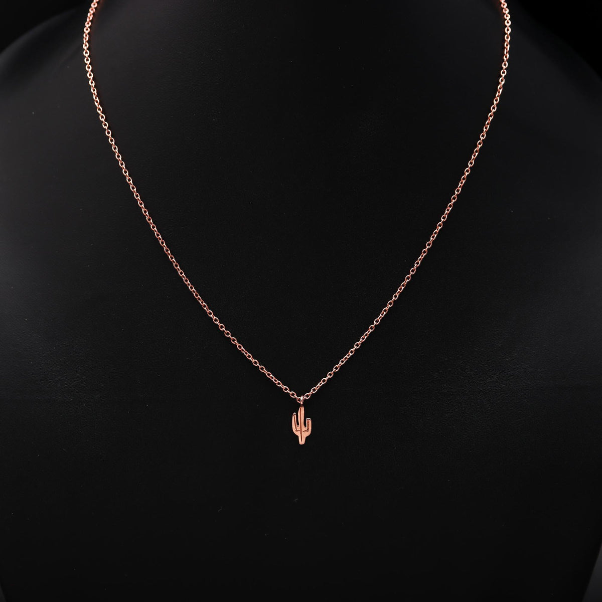 925 Silver Mini Cactus Pendant Necklace