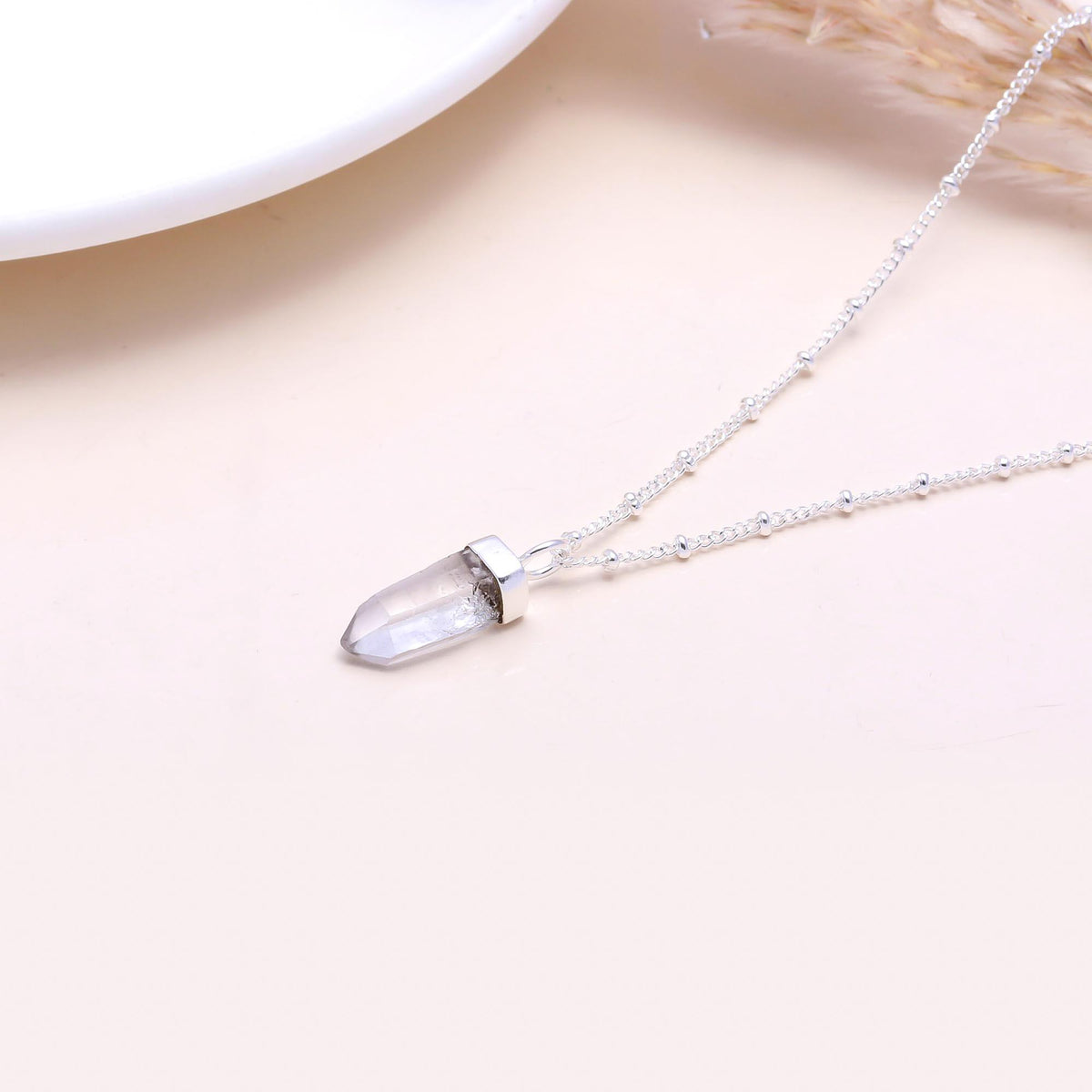 The Quartz Point: Natural Crystal Pendant Necklace