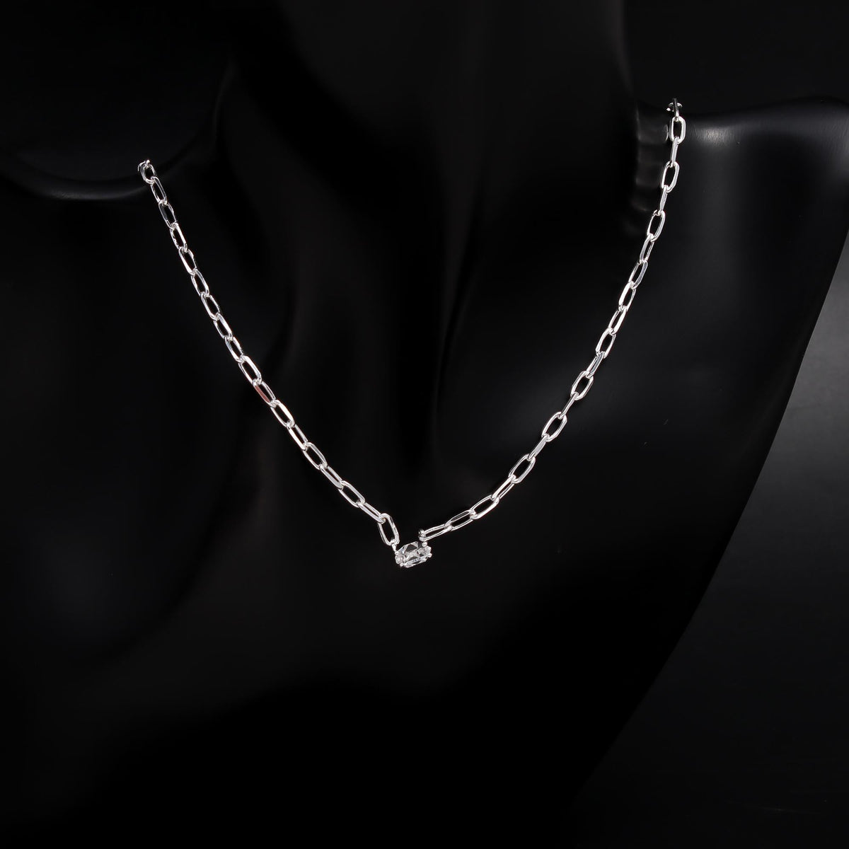 The Floating Gem: Paperclip Chain with Crystal Charm