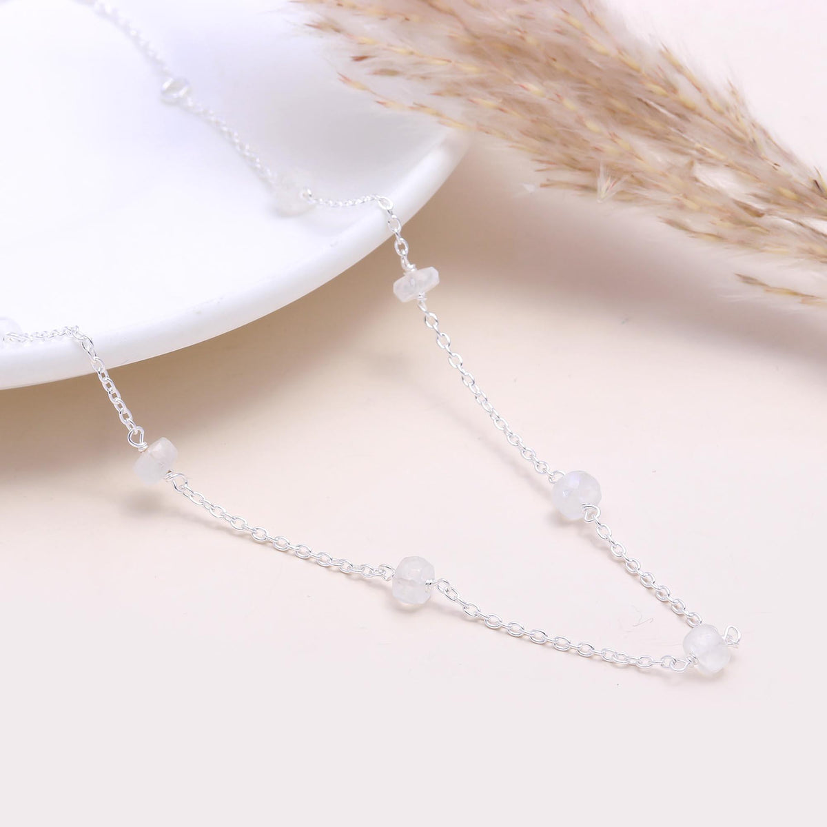 The Soft Blush: Rough Rose Quartz Bead Necklace