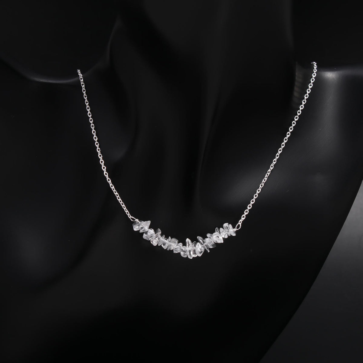The Ice Cluster: Rough Clear Quartz Bar Necklace