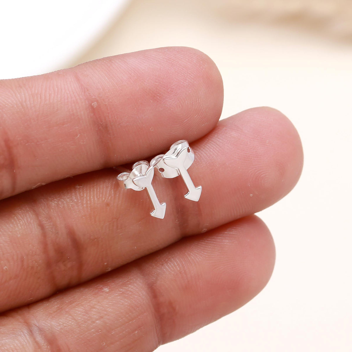 925 Sterling Silver Arrow Stud Earrings