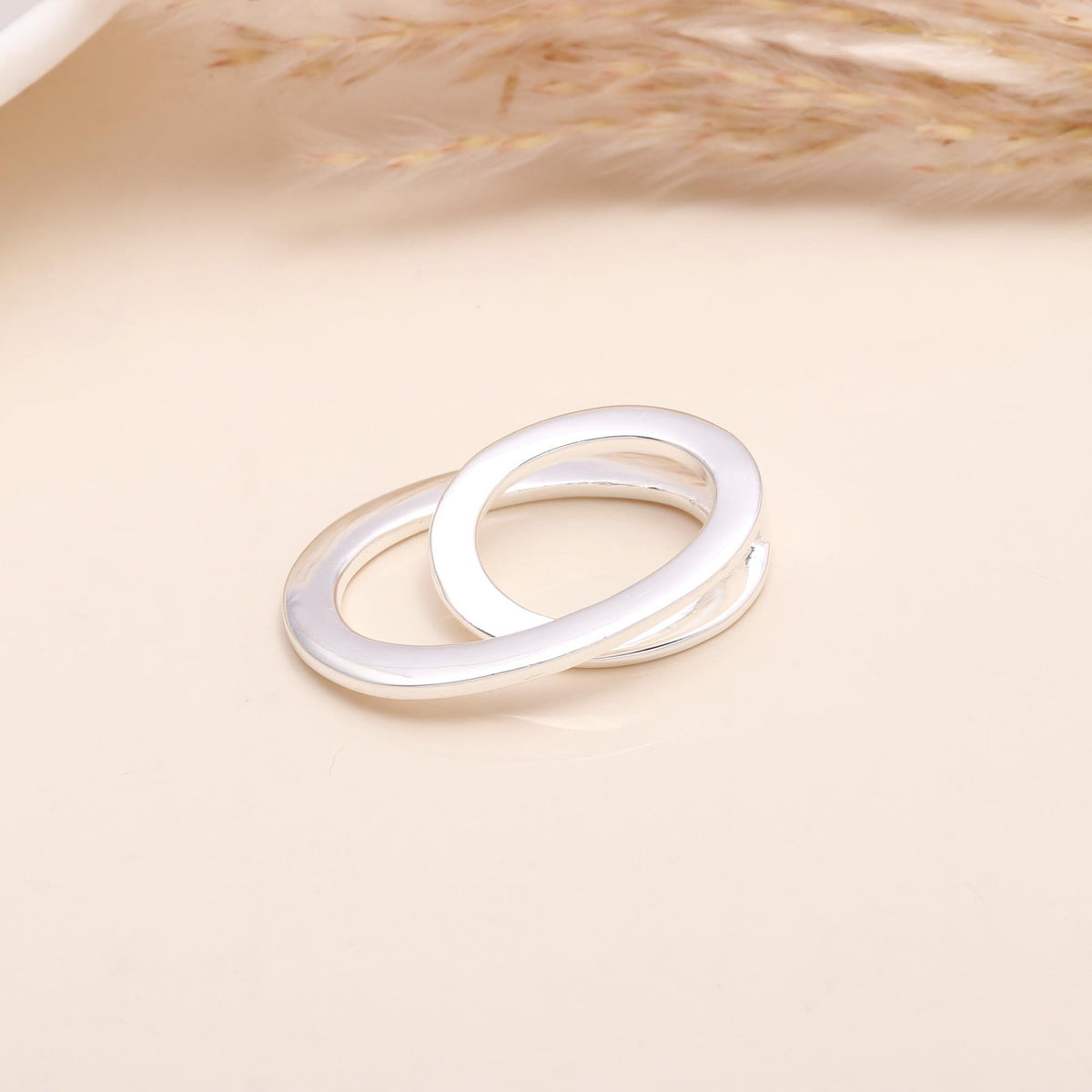 925 Sterling Silver Asymmetrical Double Loop Pendant