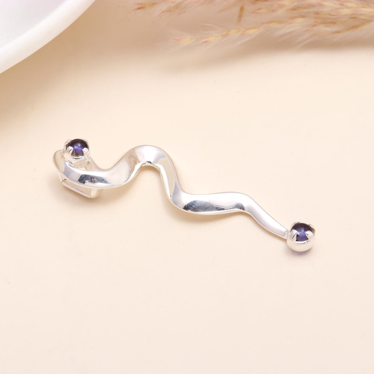 925 Sterling Silver Amethyst Serpent Pendant