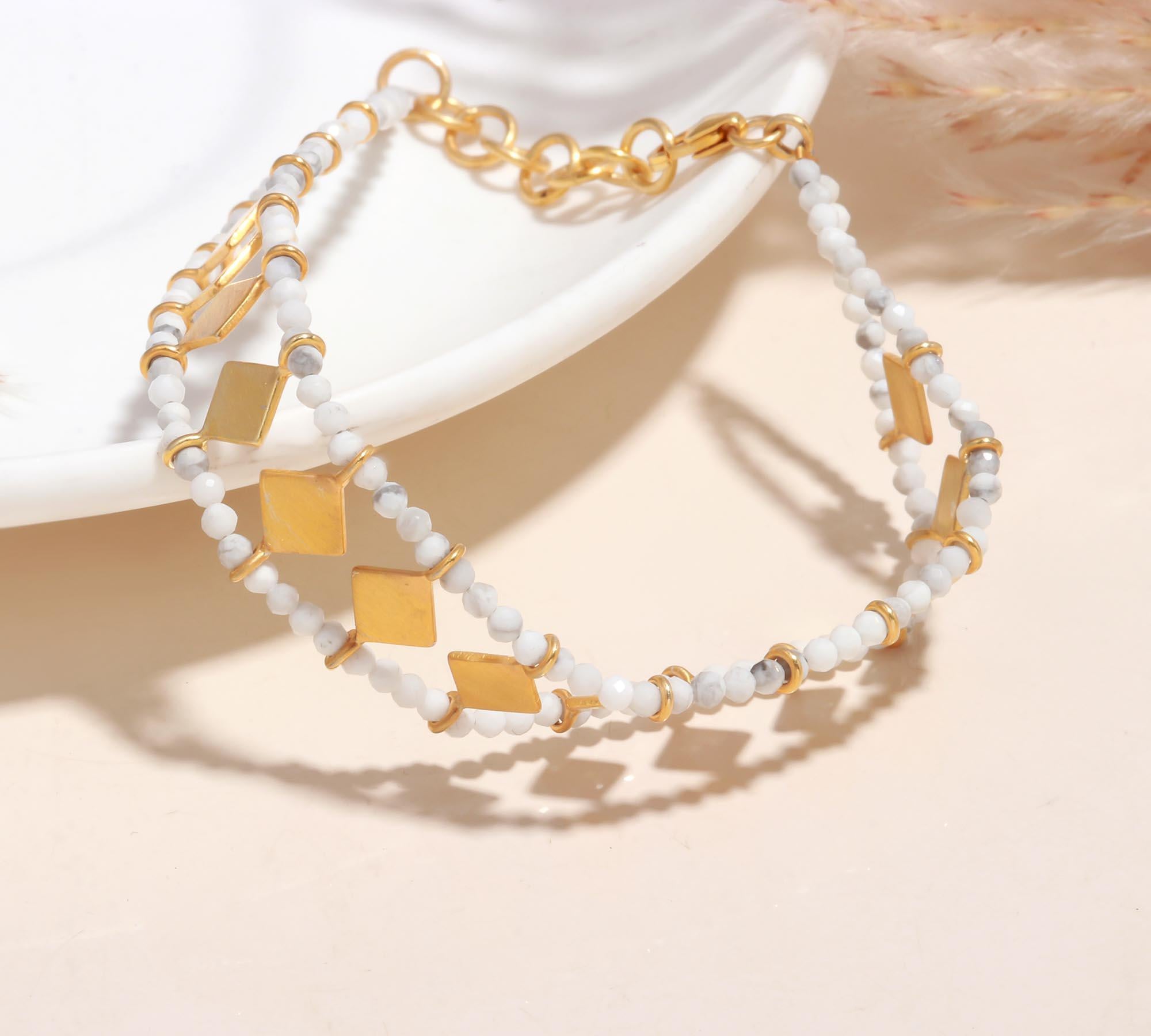The Arctic Geo: Gold  Beaded Bracelet