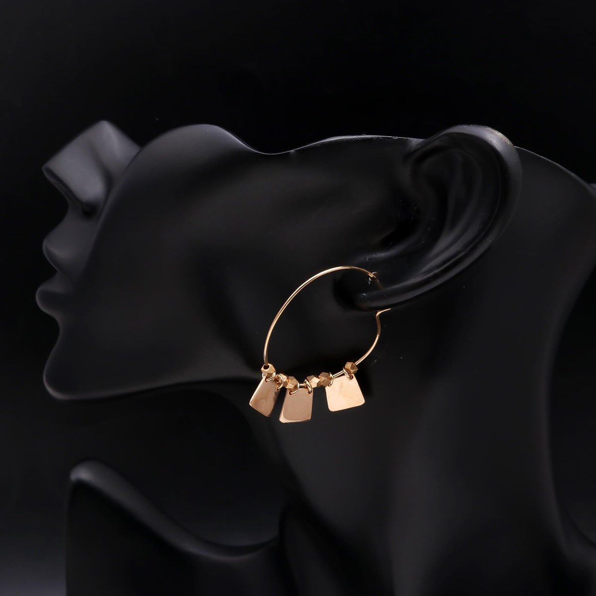 The Geometric Charm: Square Dangle Hoop Earrings
