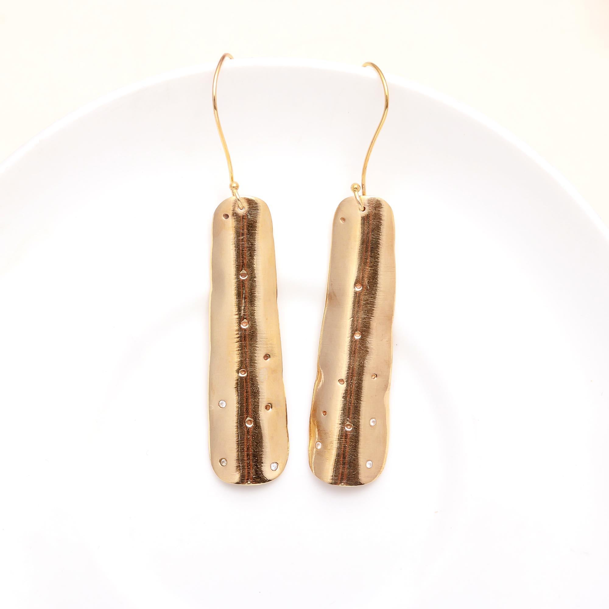 The Stardust Bar: Textured Inset Stone Earrings