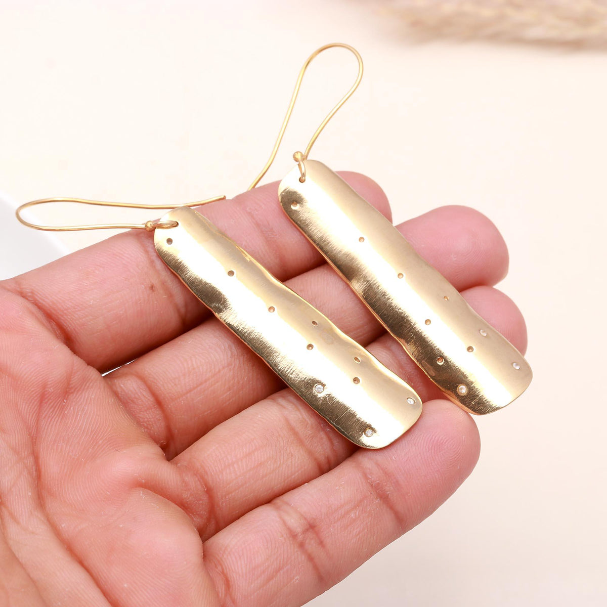 The Stardust Bar: Textured Inset Stone Earrings