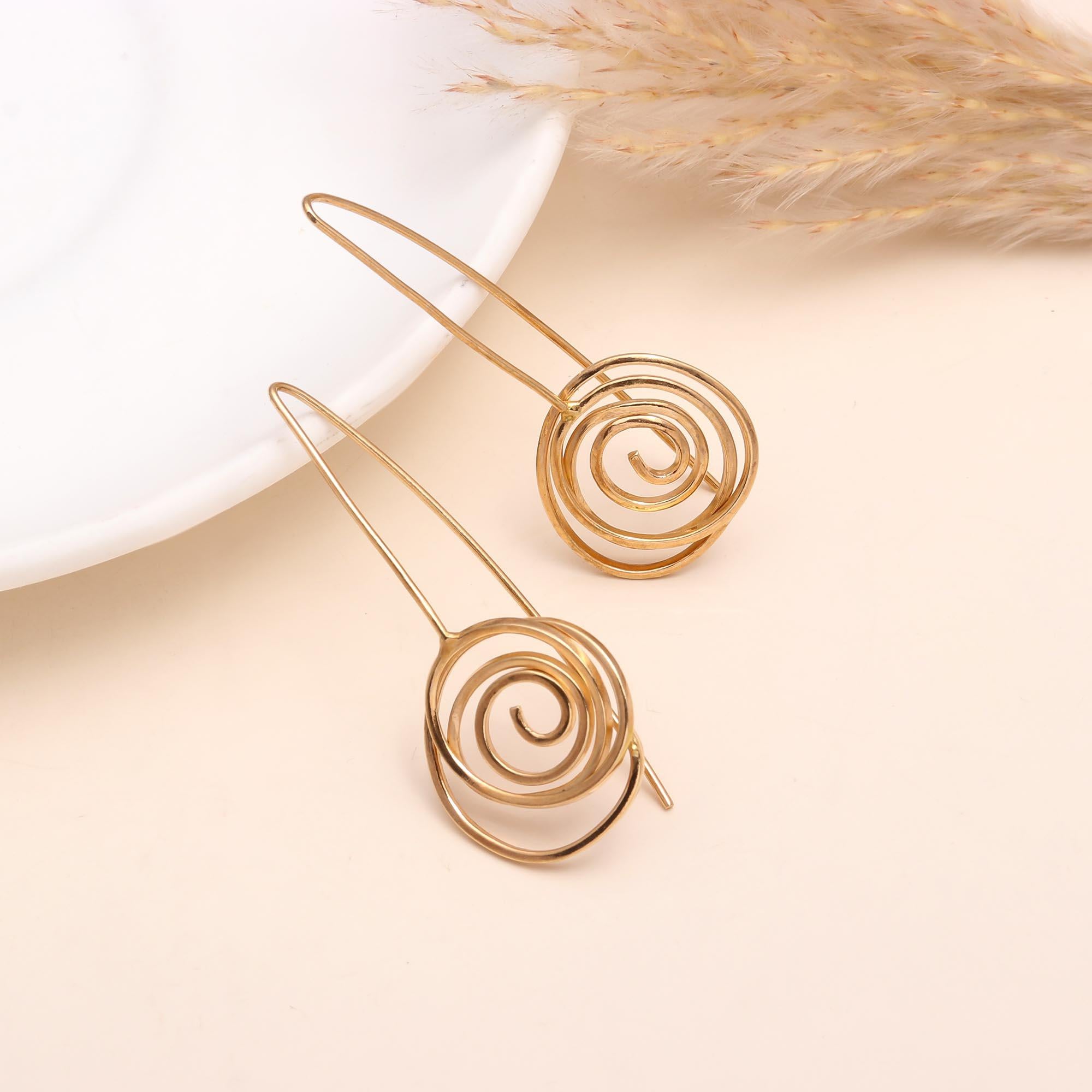 The Infinite Spiral: Wire Swirl Drop Earrings