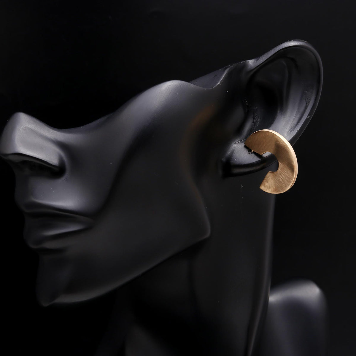 The Modern Arc: Brushed Flat Hoop Studs