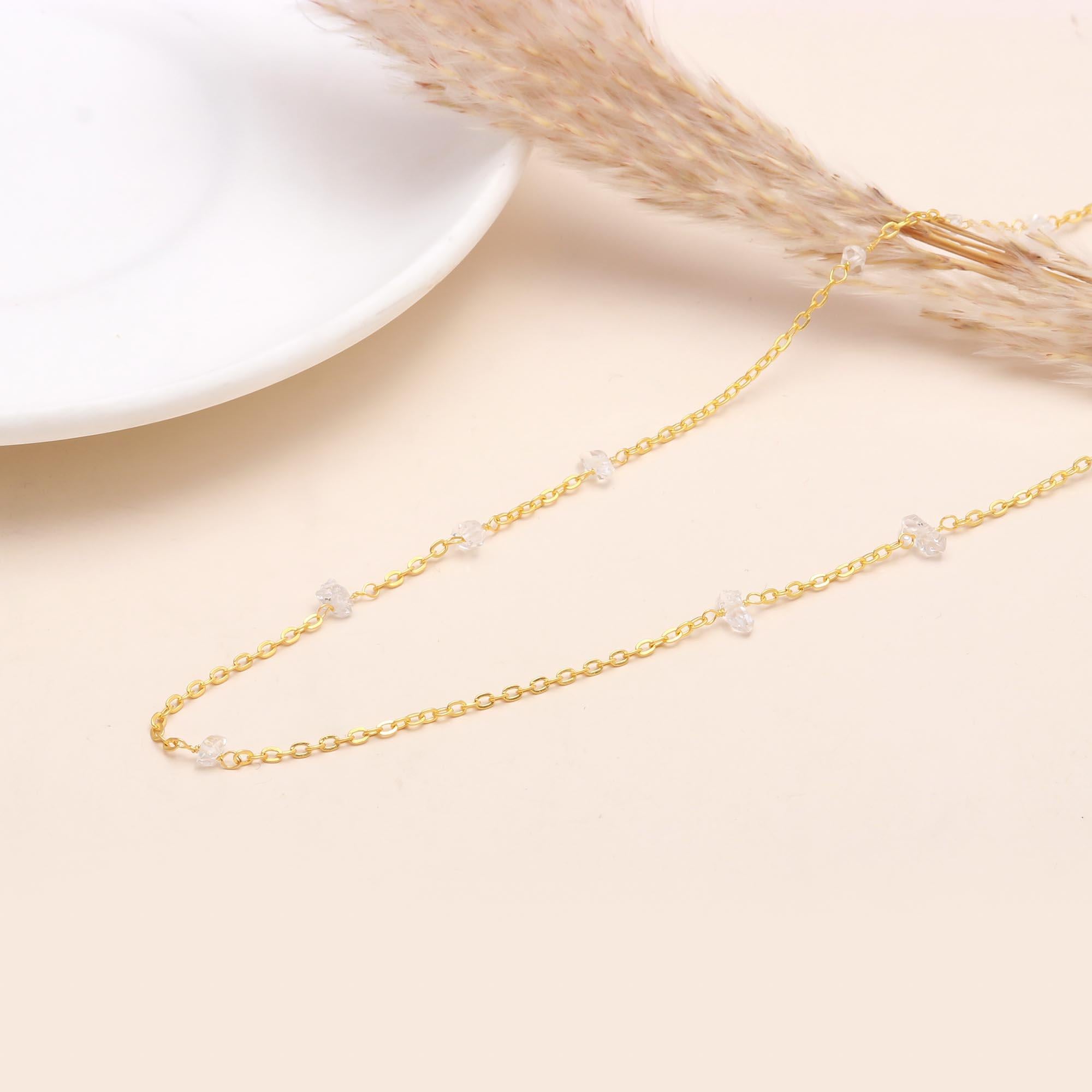 The Ethereal Strand: Raw Crystal Station Necklace