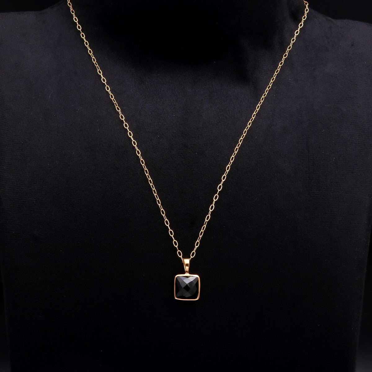 The Onyx Square : Black Onyx Pendant Necklace