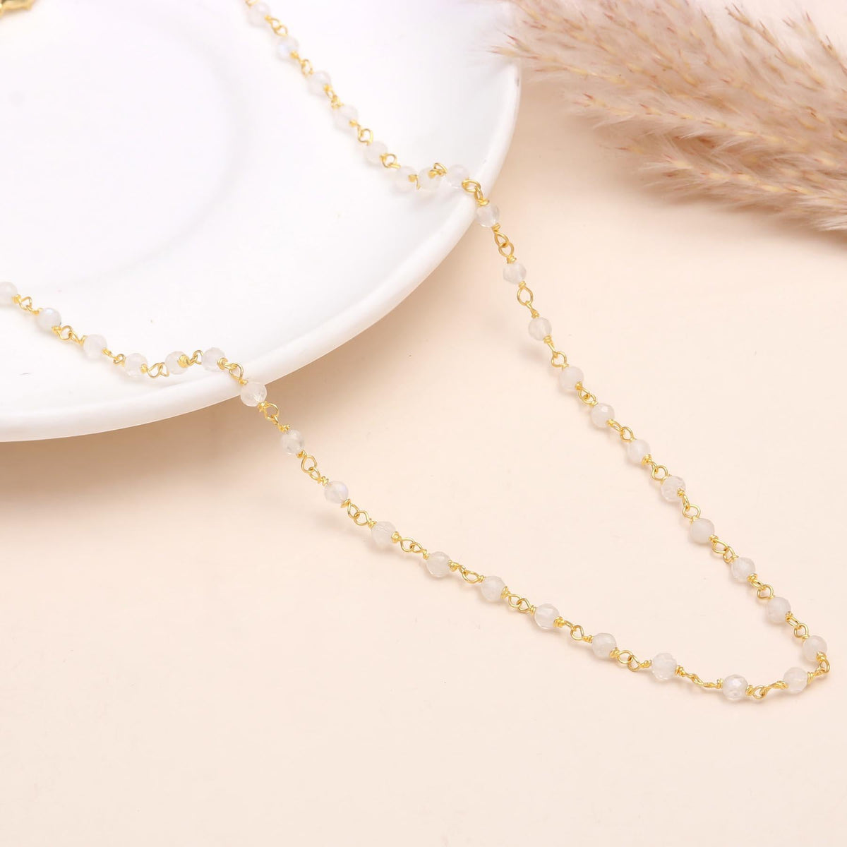The Dainty Station: Gemstone Beaded Gold Necklace