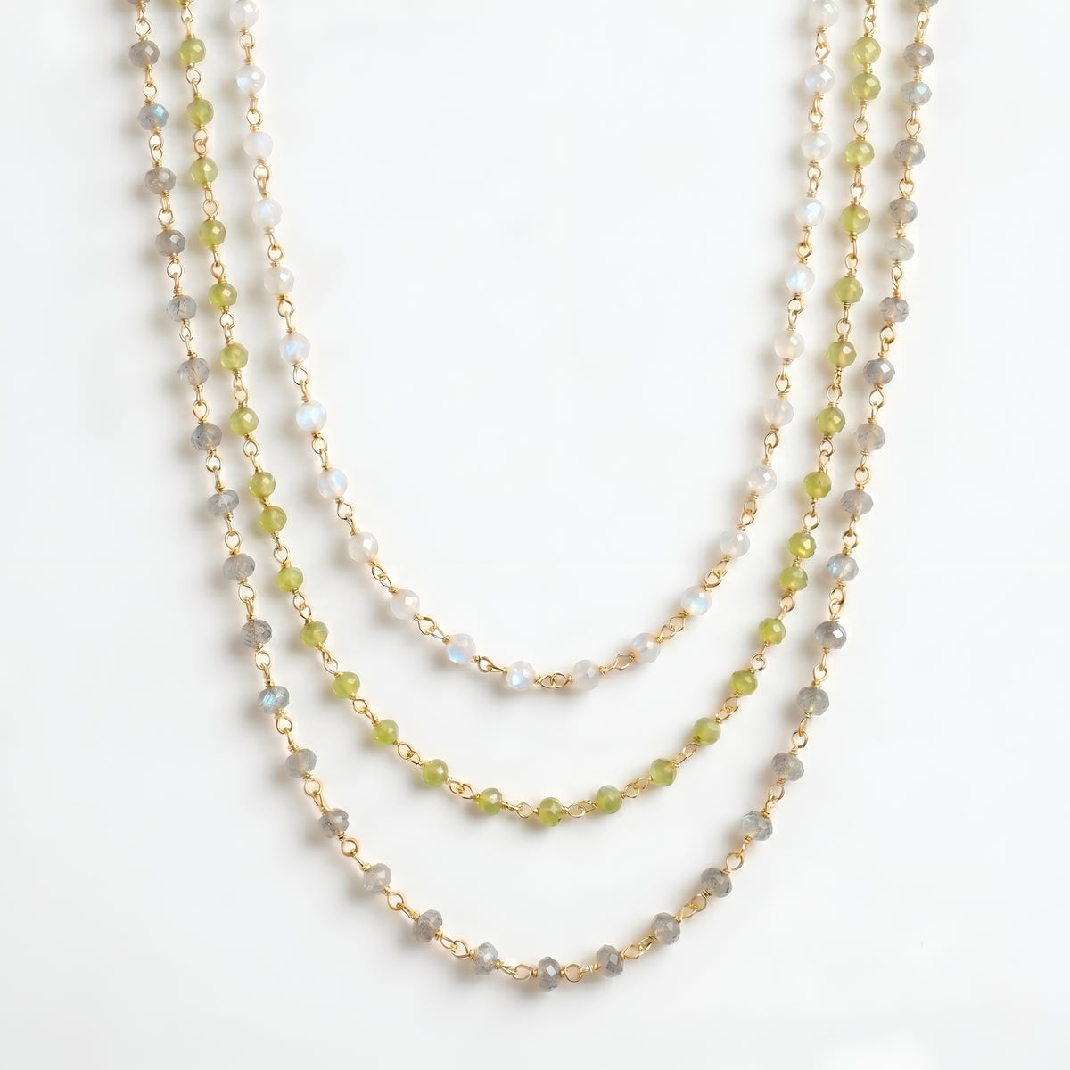 The Dainty Station: Gemstone Beaded Gold Necklace