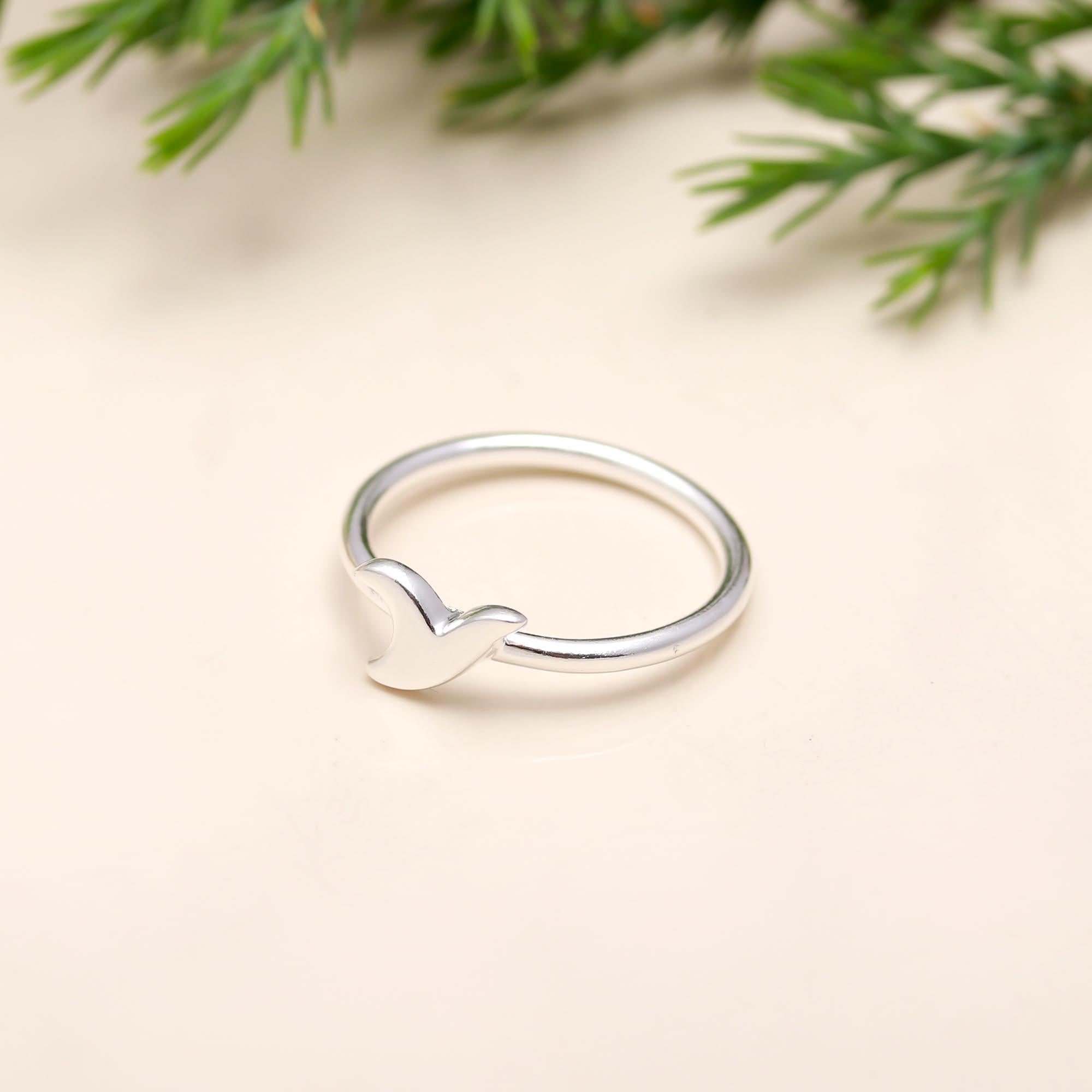 The Silver Flight: Minimalist Seagull Stacking Ring
