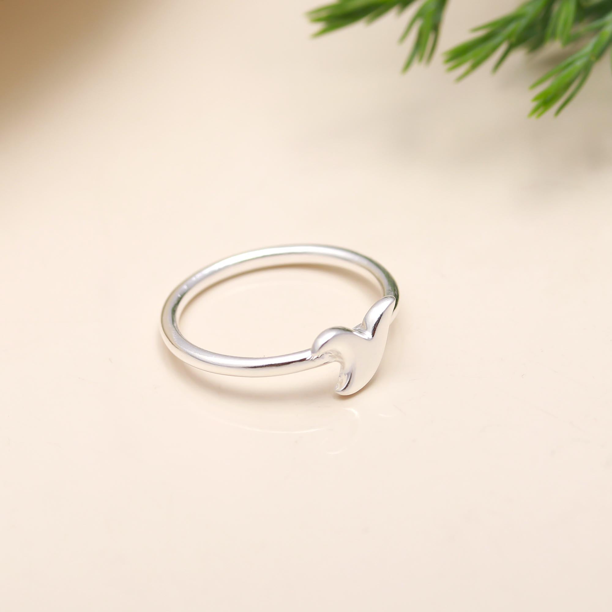 The Silver Flight: Minimalist Seagull Stacking Ring