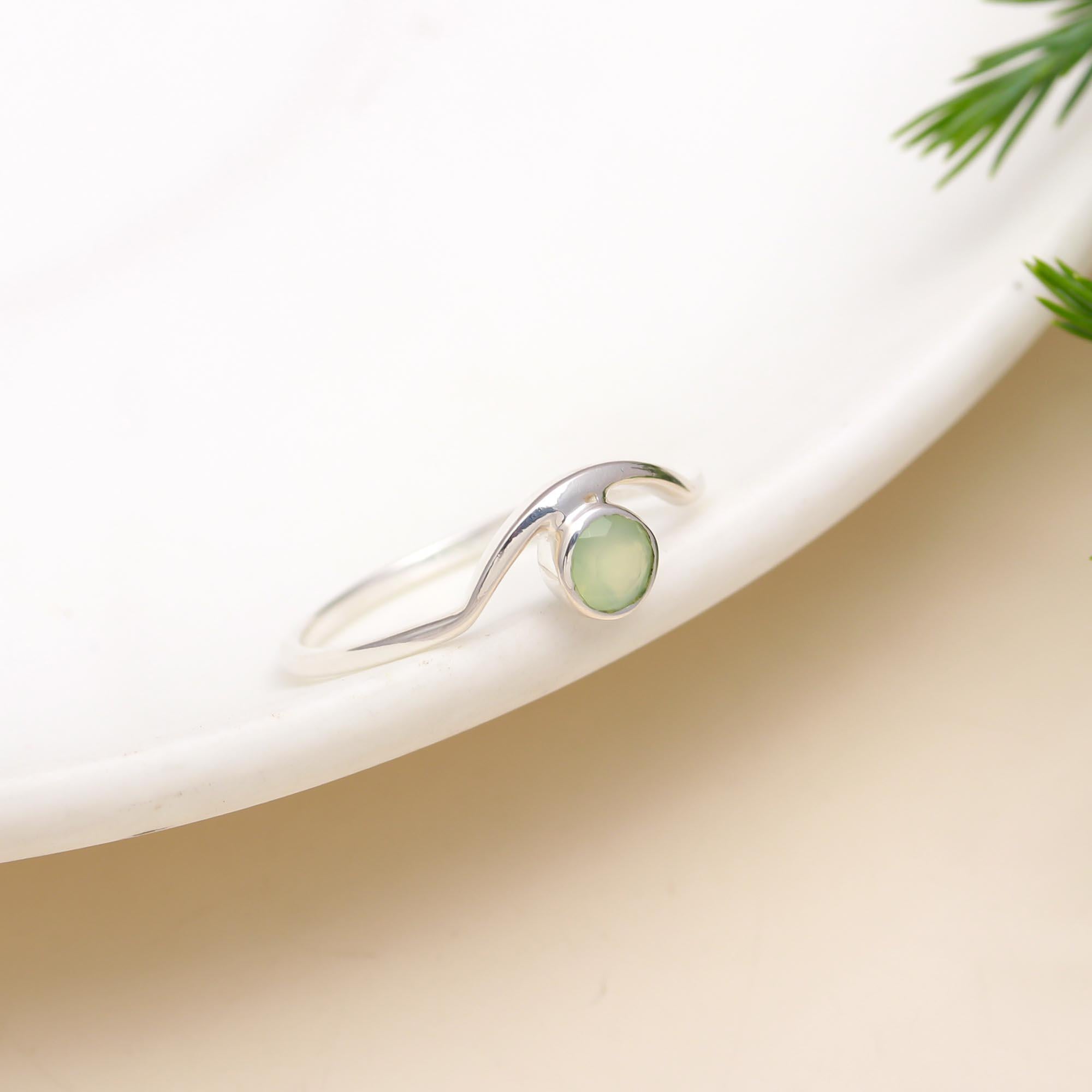925 Silver Green Onyx Ring