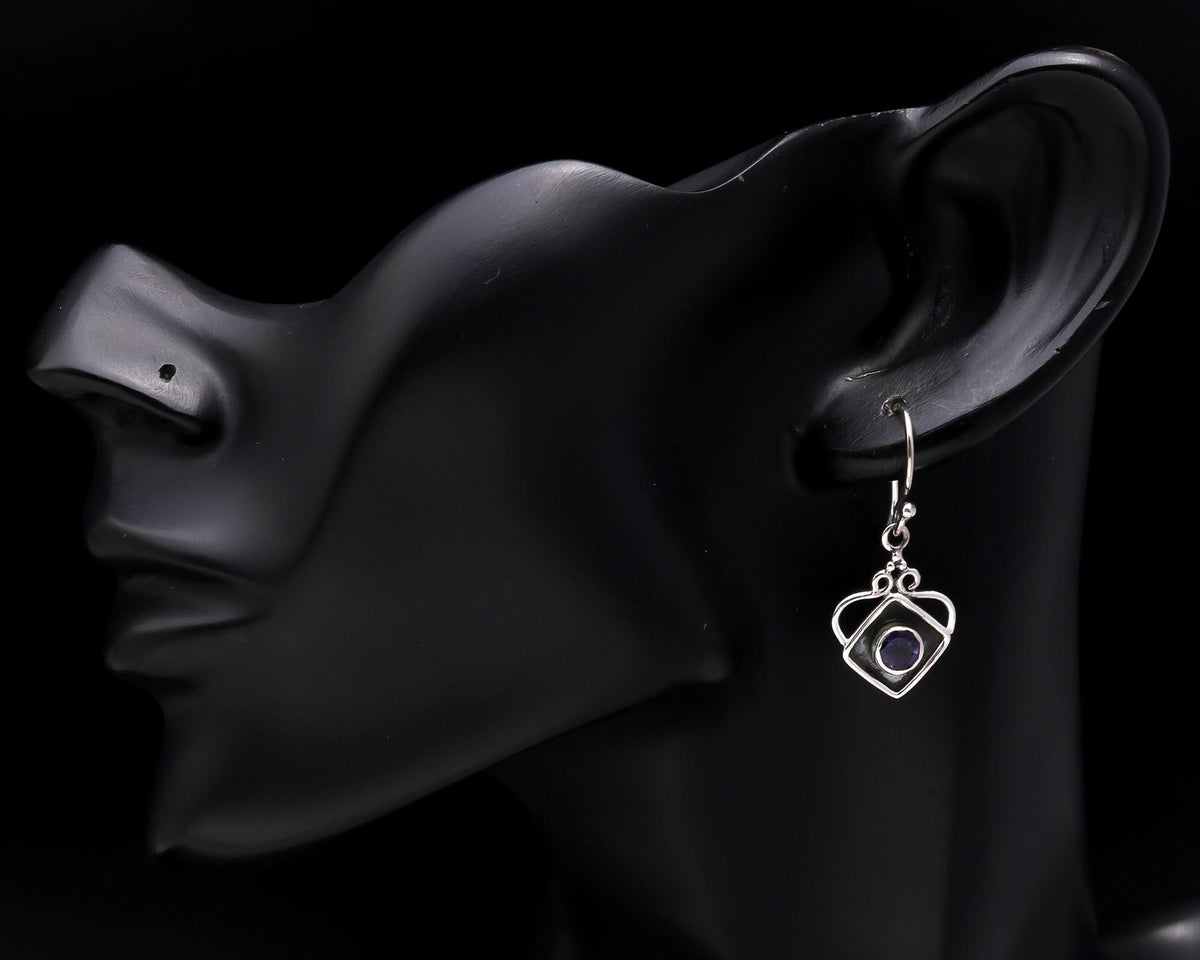 925 Sterling Silver Modern Boho Amethyst Dangle Earrings