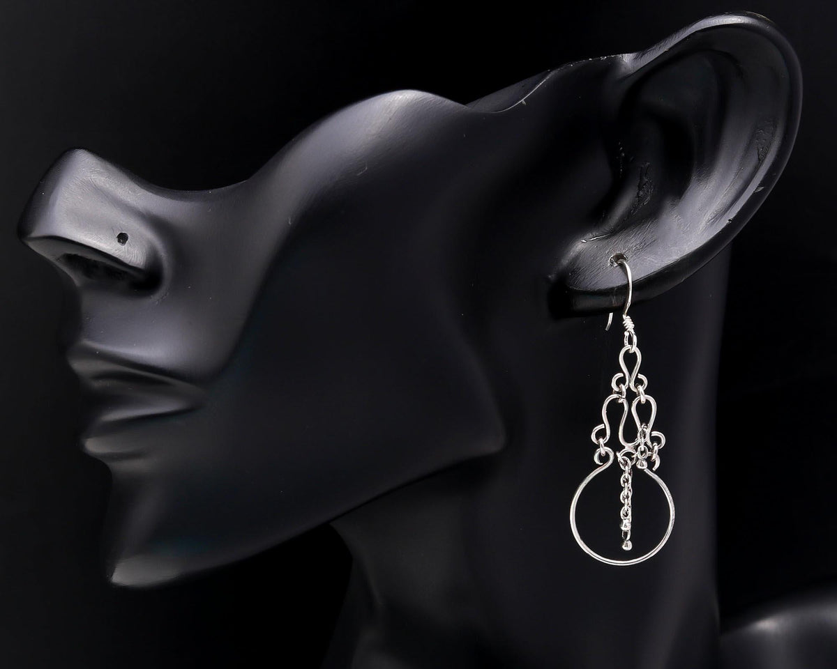 925 Sterling Silver Chainmail Drop Dangle Earrings