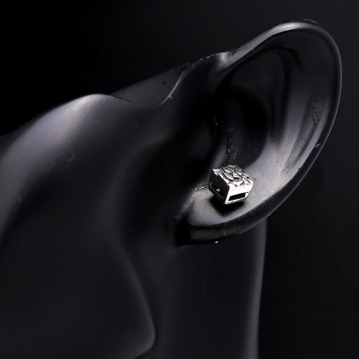 925 Sterling Silver Modern Cube Design Stud Earrings