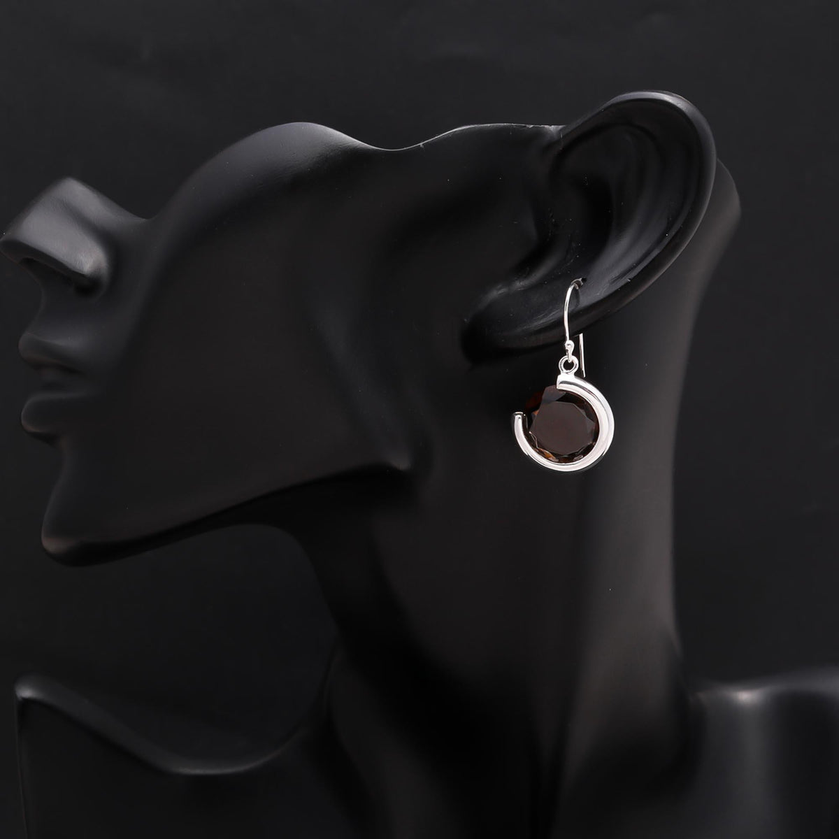 925 Sterling Silver Smoky Quartz Dangles Earrings