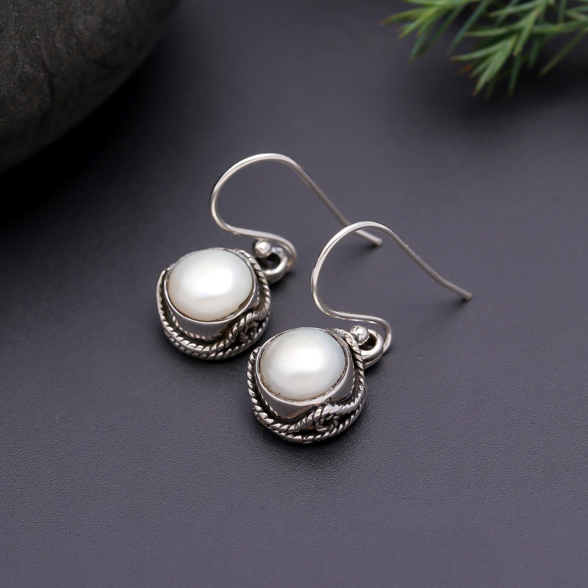 The Classic Strand: Pearl & Silver Rope Drop Earrings