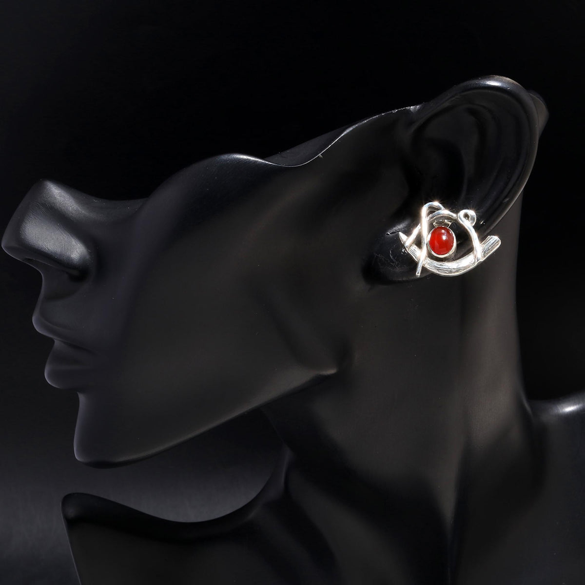 925 Silver Carnelian Stud Earrings