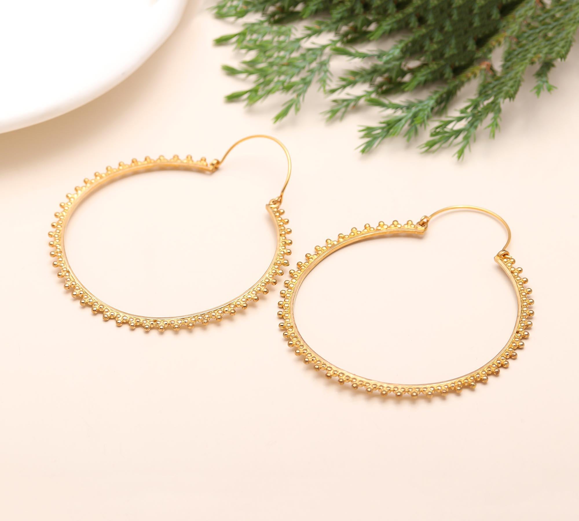 The Gilded Bead: Gold Granulated Hoop Earrings