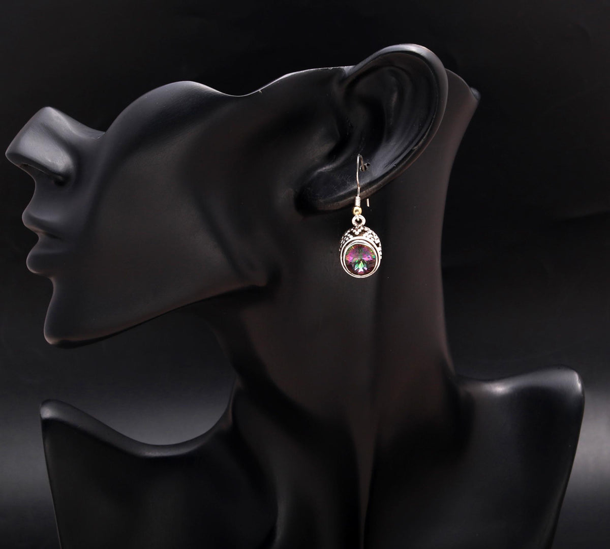 925 Silver Mystic Topaz Dangle Earrings