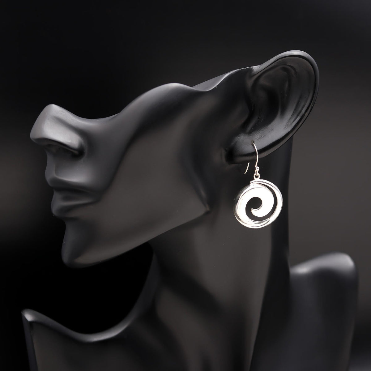The Sterling Vortex: Silver Spiral Drop Earrings