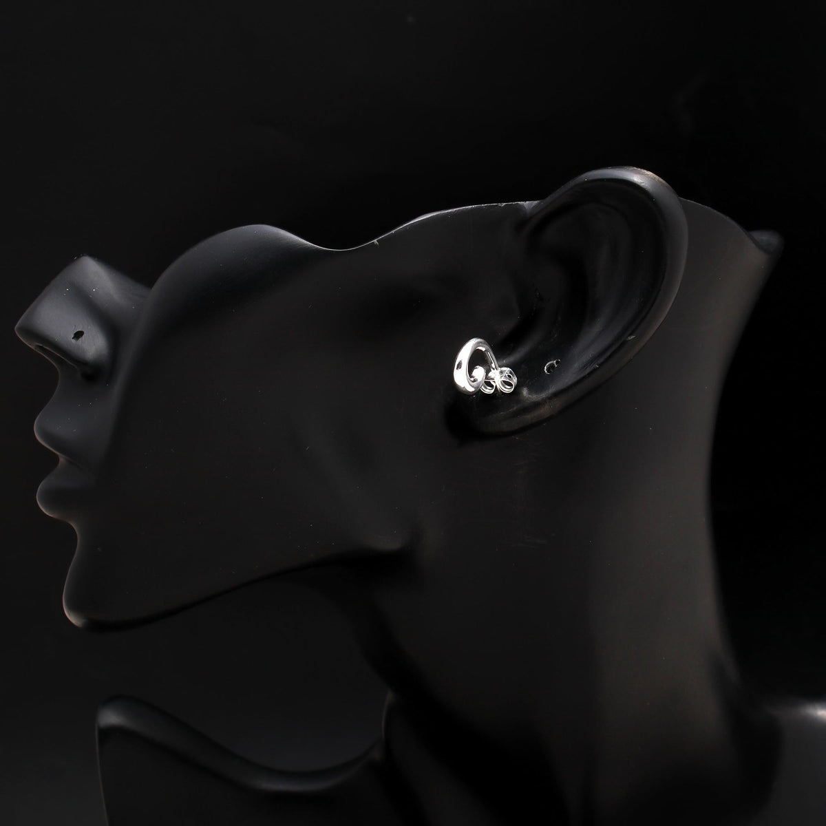 925 Silver Spiral Hook Stud Earrings