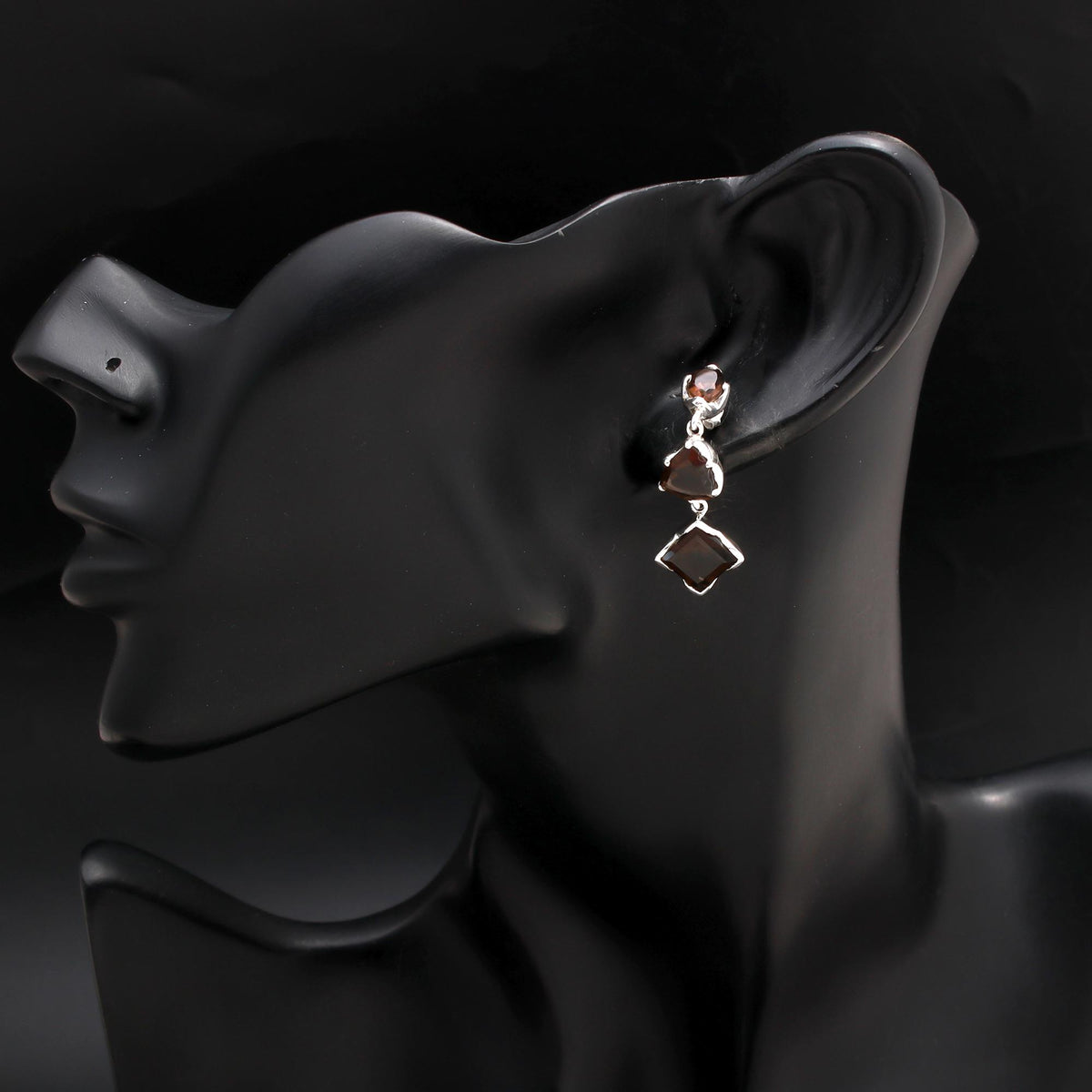 925 Silver Smoky Quartz Drop Earrings