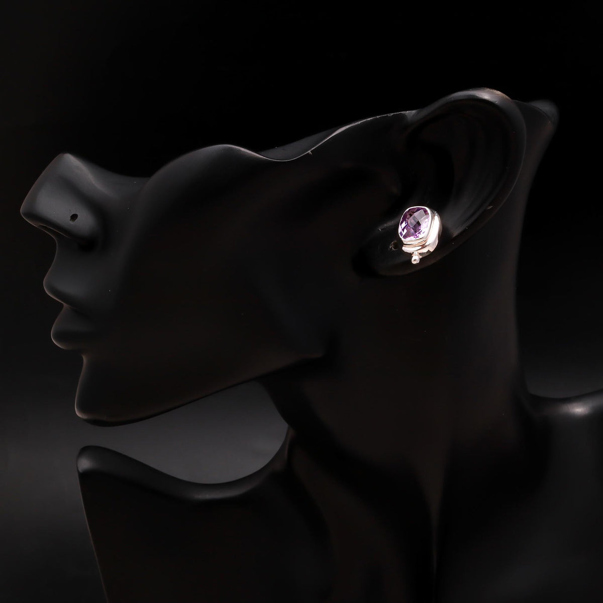 925 Silver Amethyst Stud Earrings
