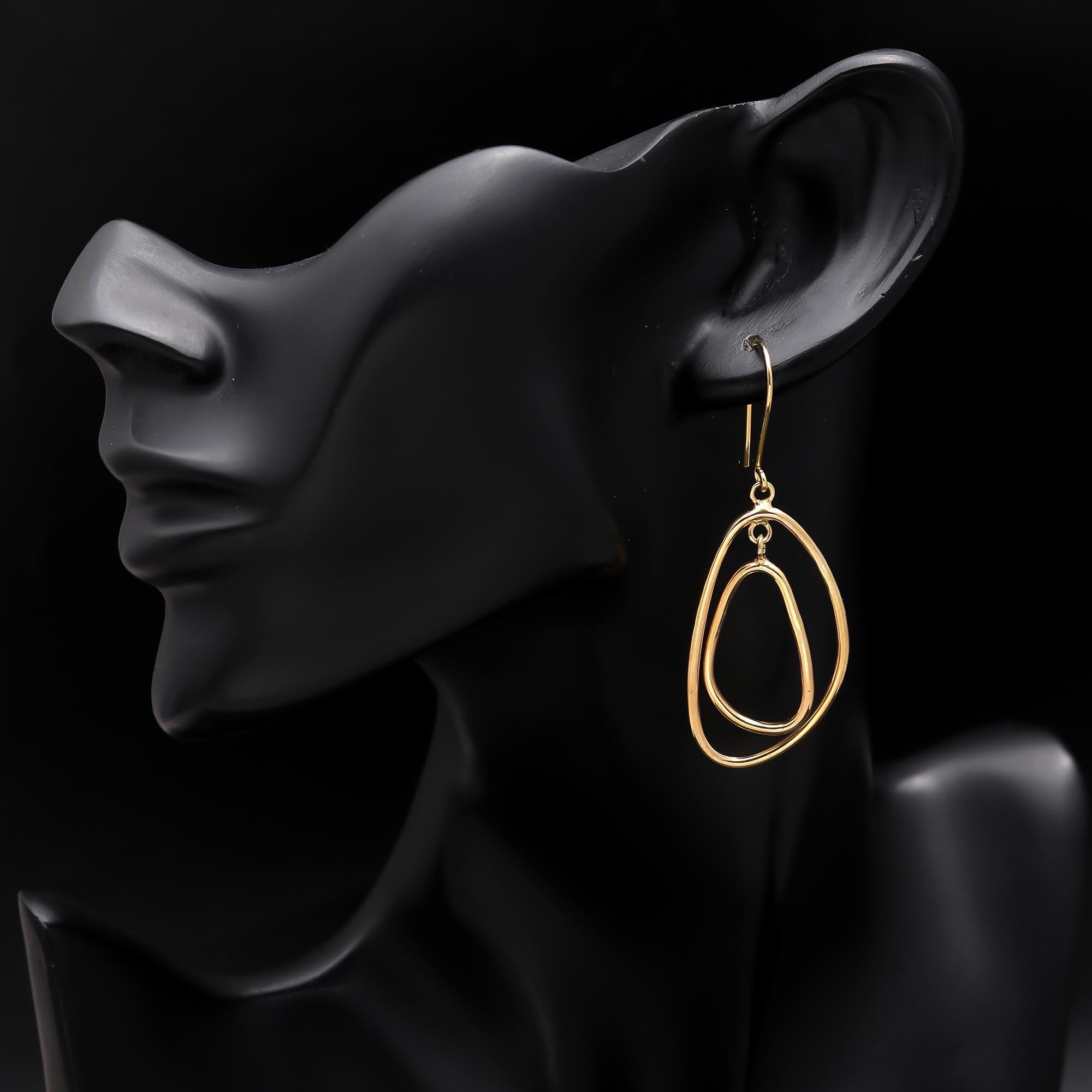 The Golden Orbit: Double Oval Link Earrings