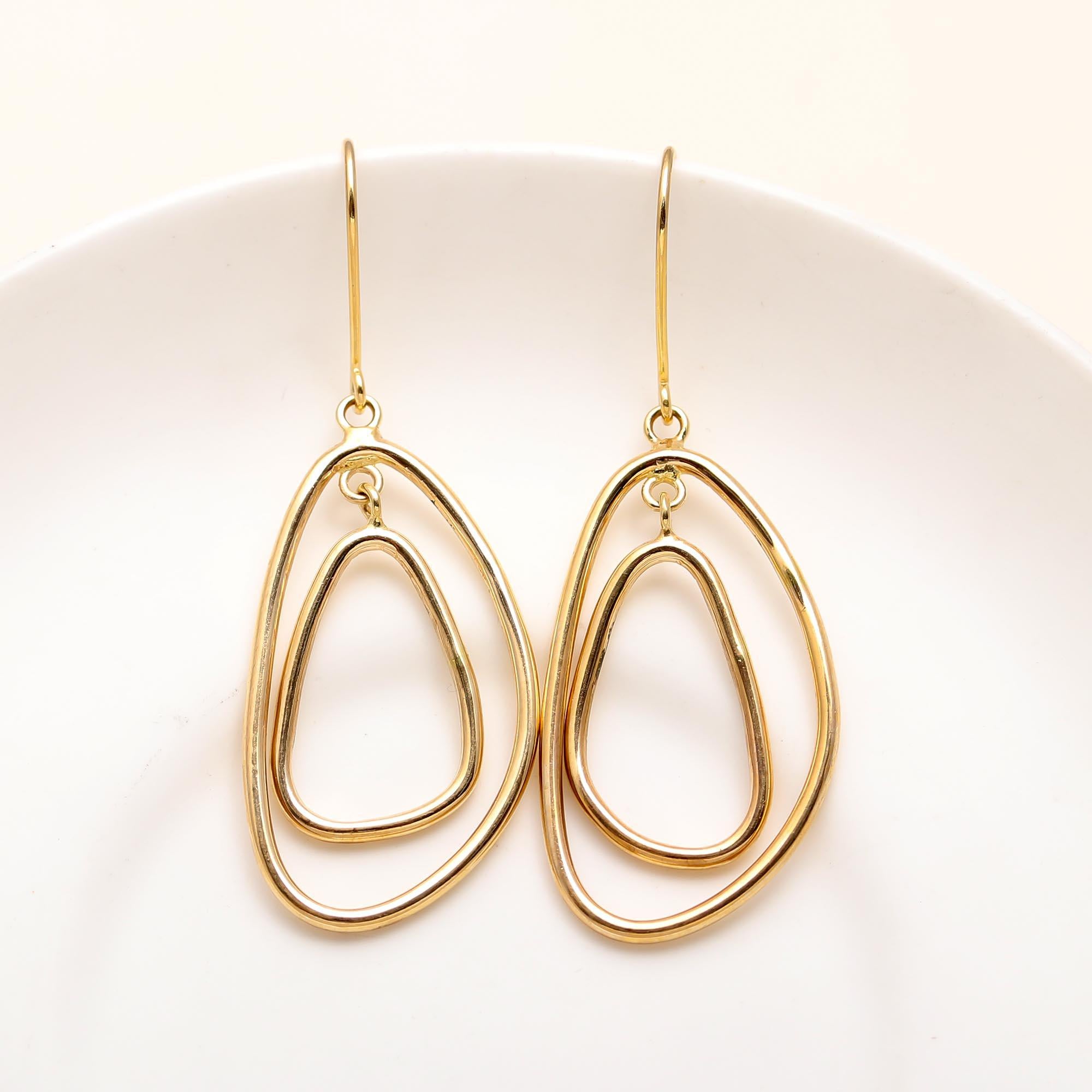 The Golden Orbit: Double Oval Link Earrings