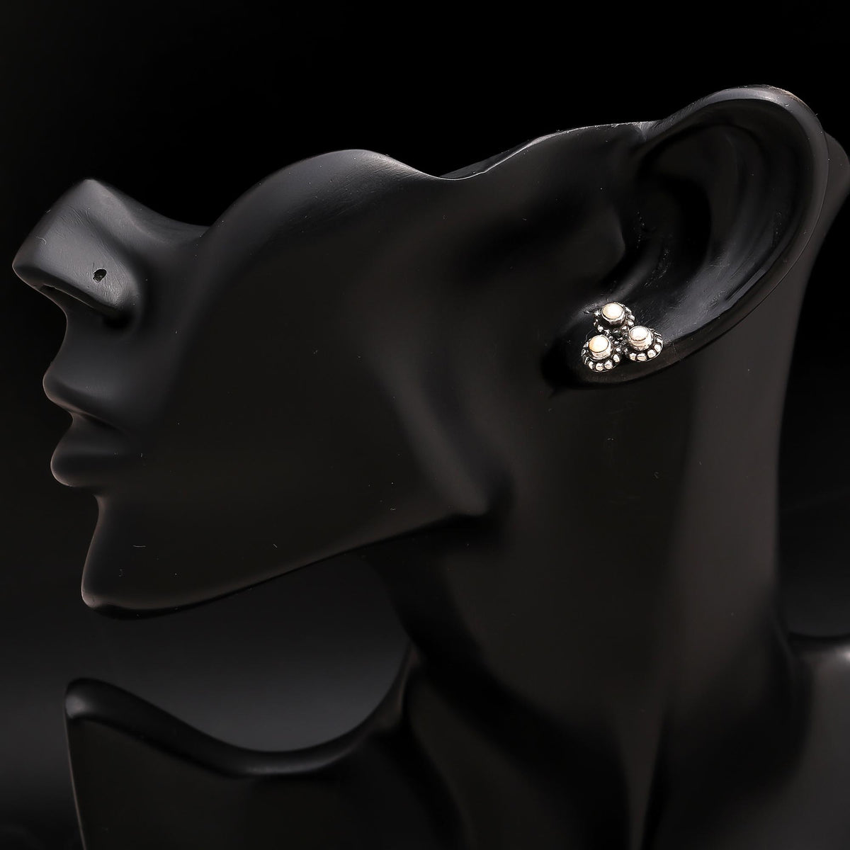 925 Silver Pearl Cluster Stud Earrings