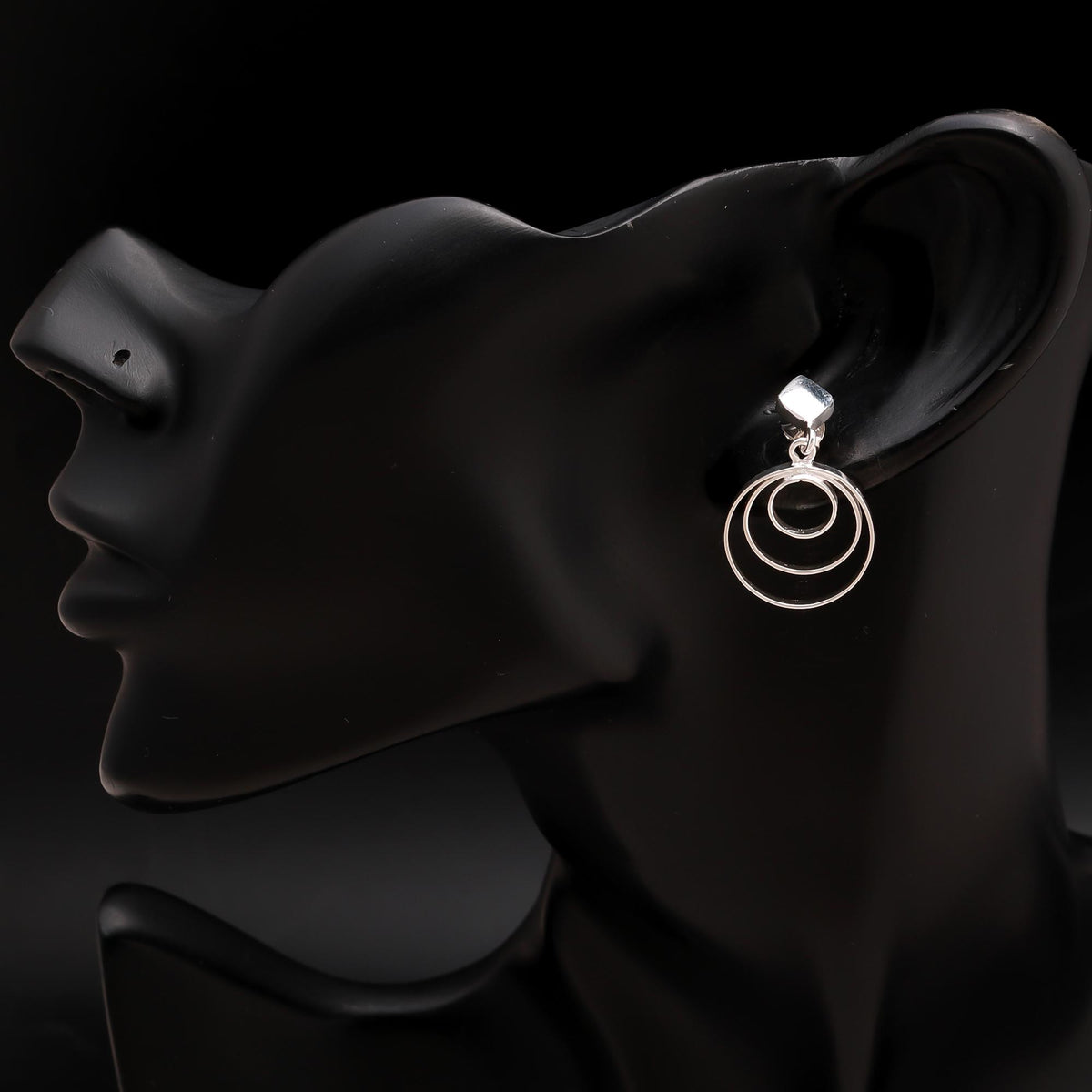 925 Silver Multi Circle Drop Earrings