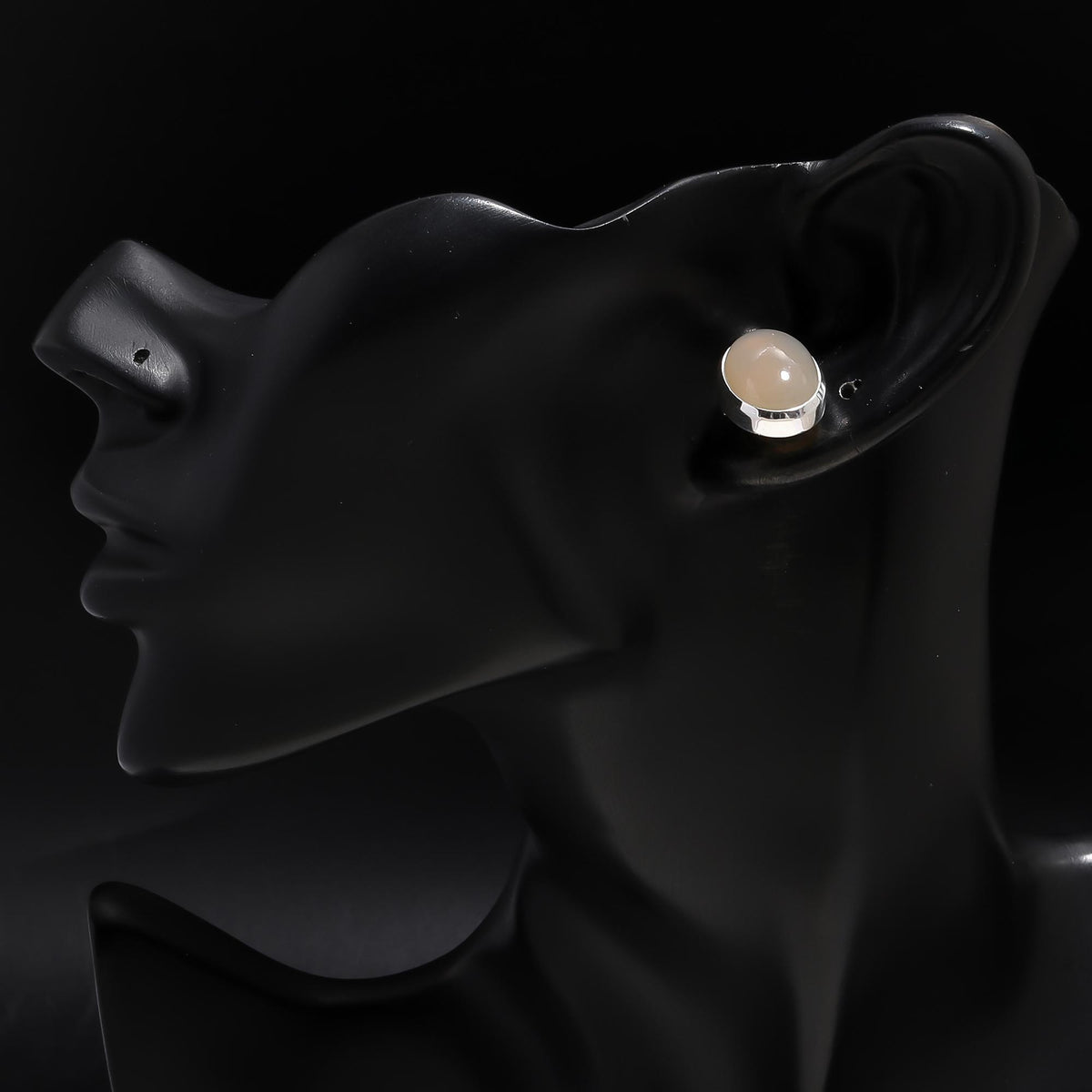 925 Silver Moonstone Stud Earrings