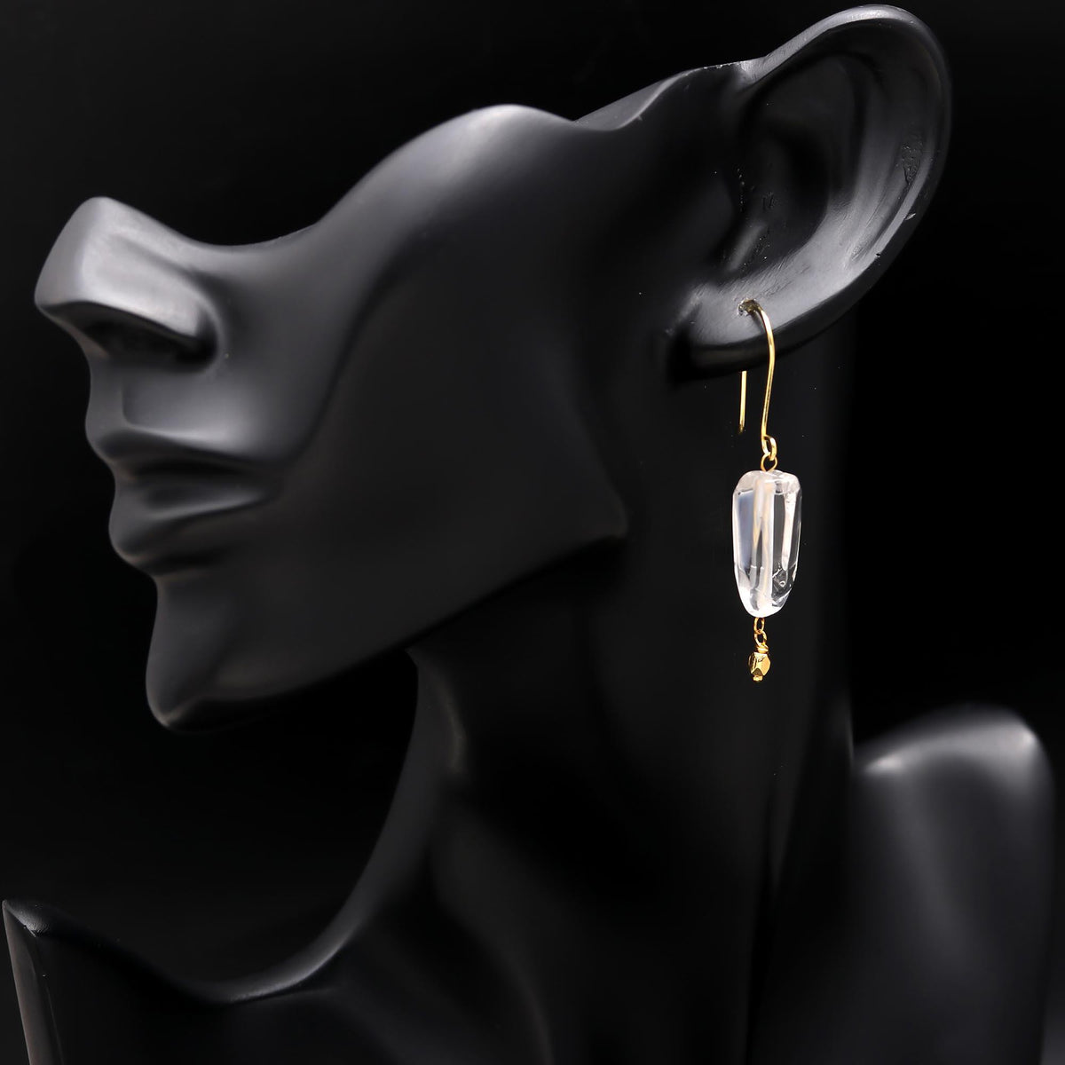The Crystal Clarity: Raw Quartz Point Earrings