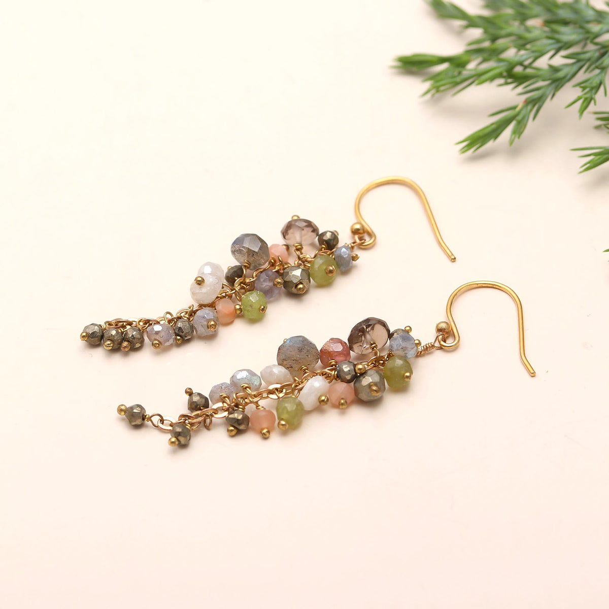 The Harvest Mosaic: Multi-Gemstone Cluster Earrings