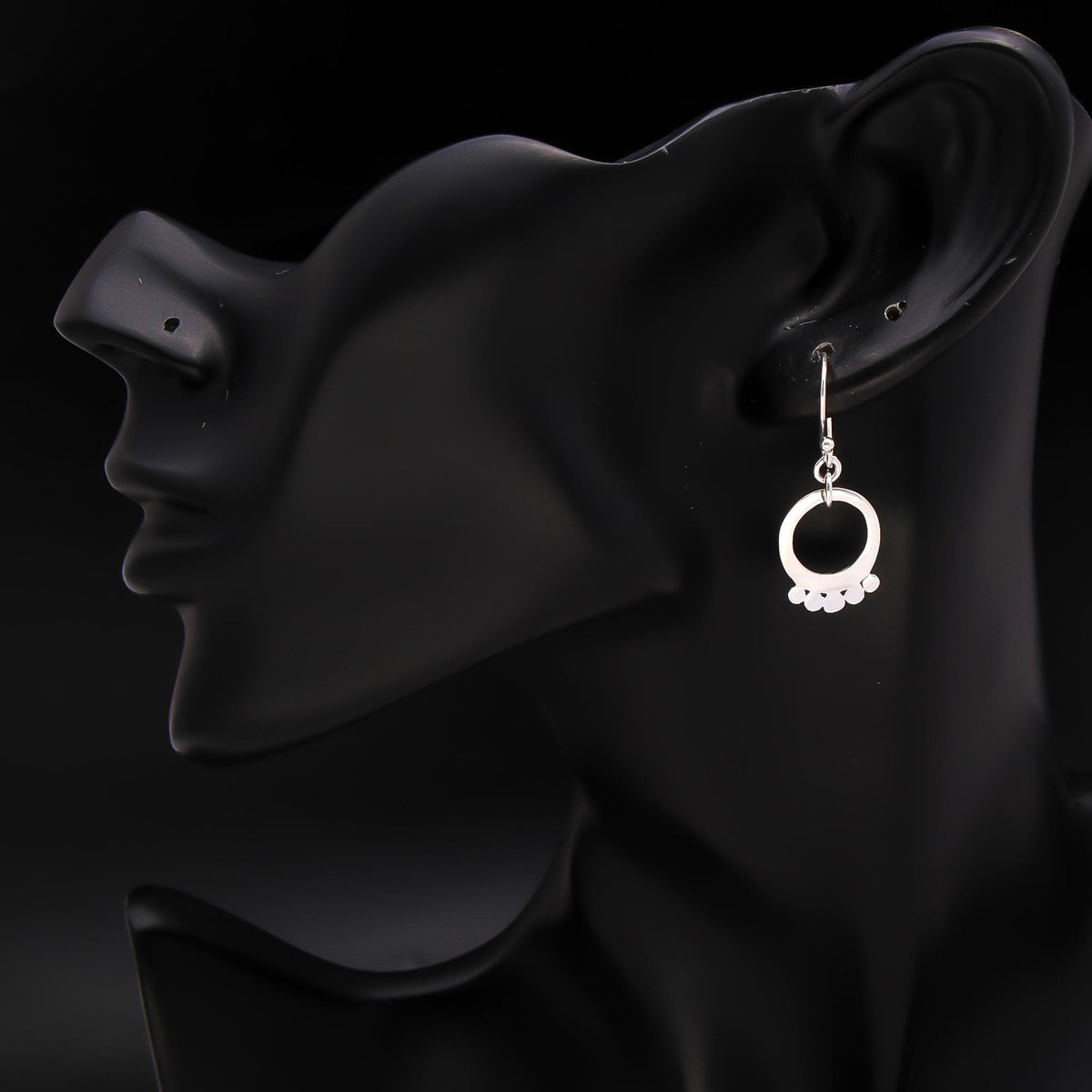 925 Silver Boho Chic Circle Drop Earrings