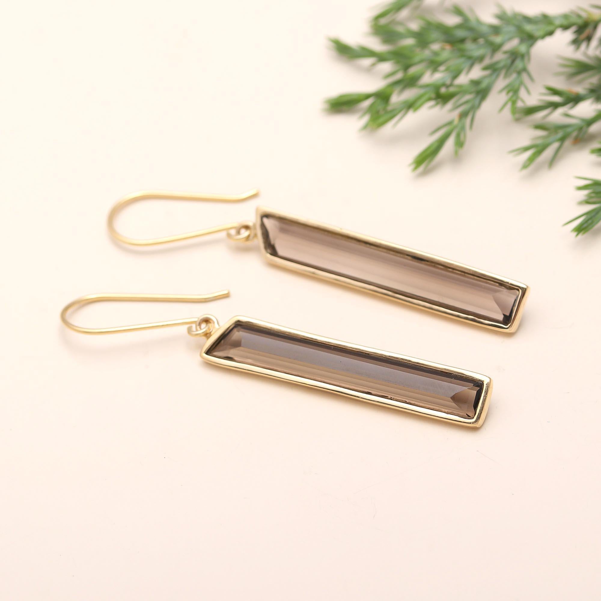 The Smoky Horizon: Quartz Drop Earrings