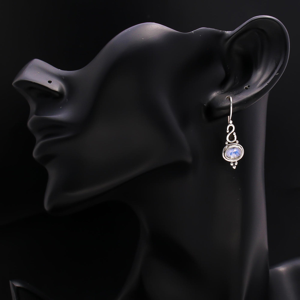 925 Silver Moonstone Dangle Earrings