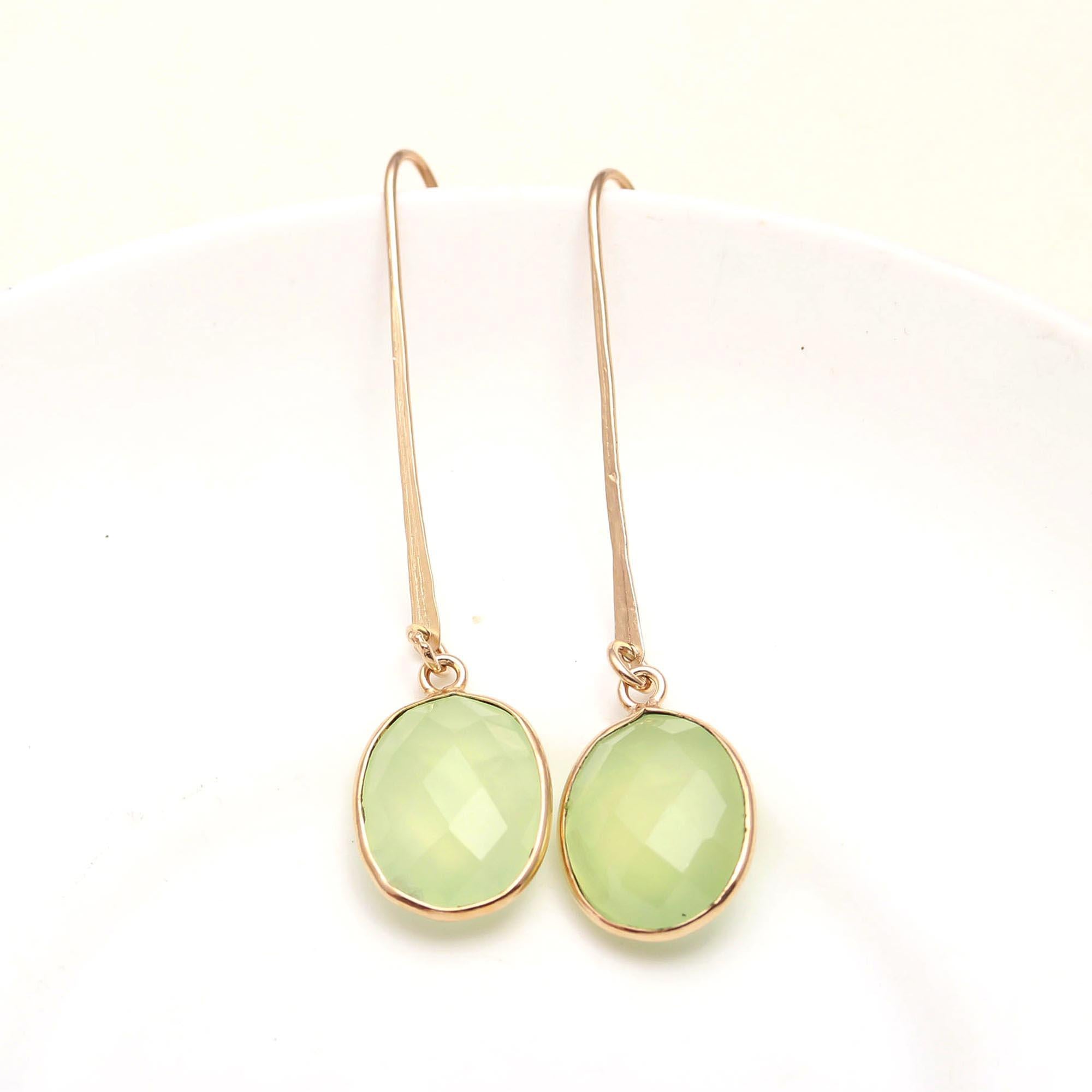 The Verdant Line: Modern Sterling Silver & Green Onyx Drop Earrings