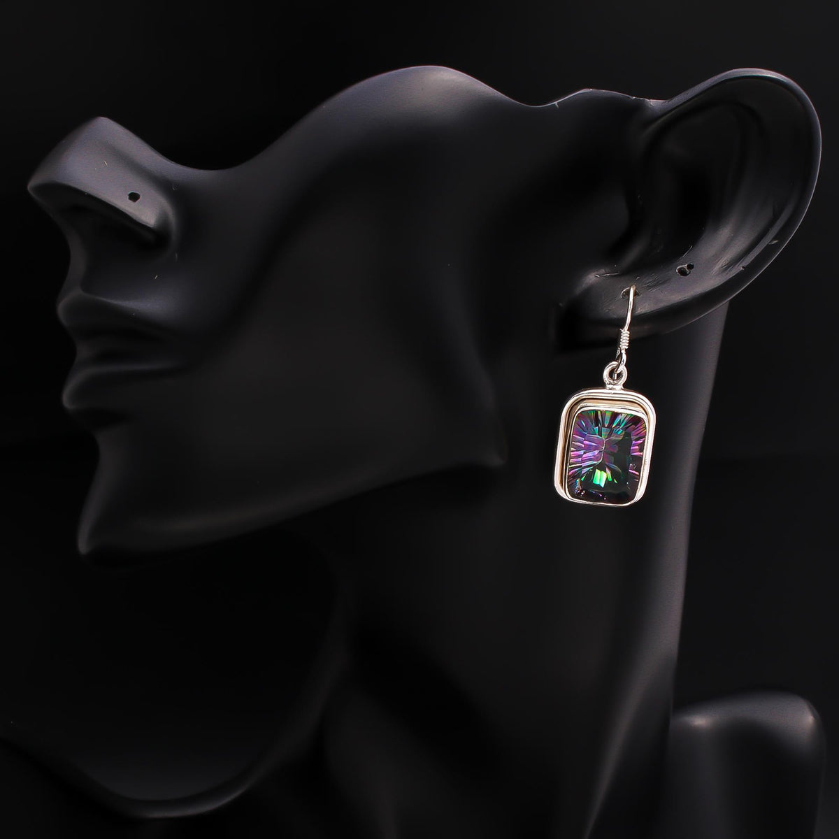 925 Silver Mystic Topaz Drop Earrings