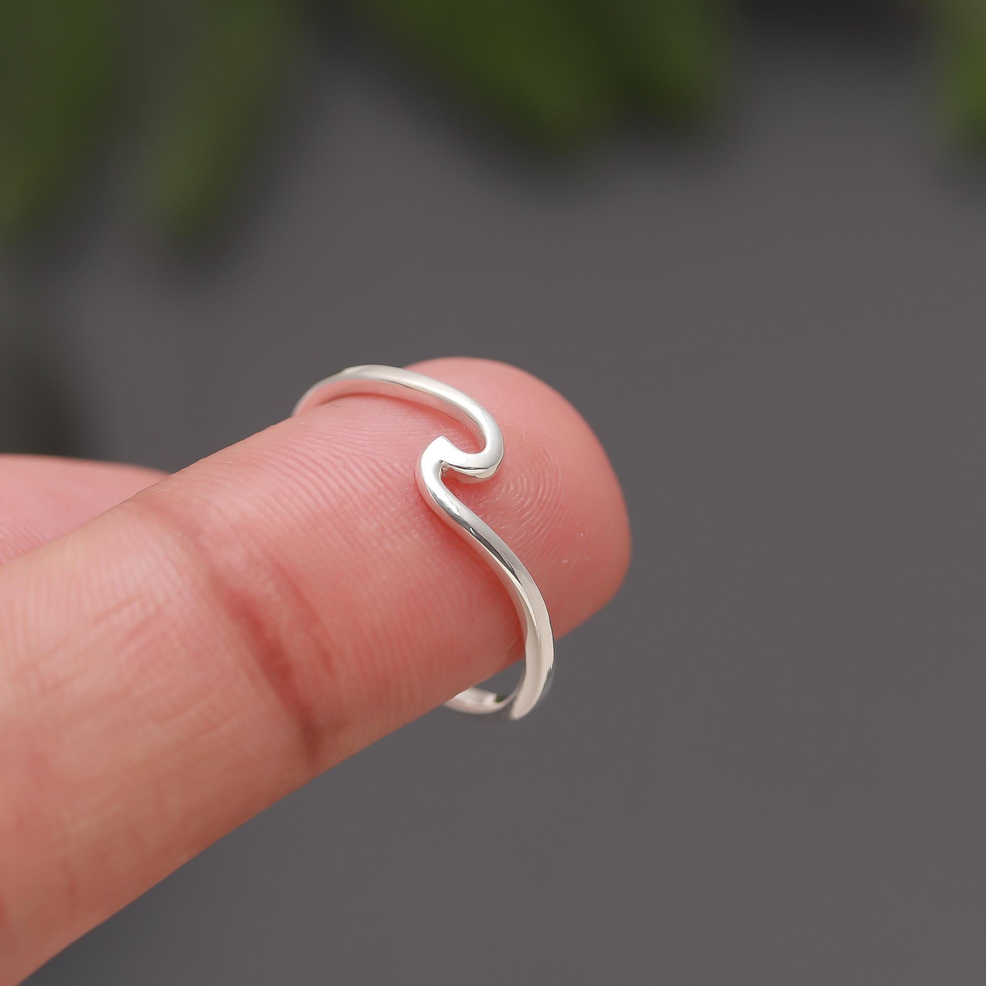 925 Silver Wave Minimalist Ring