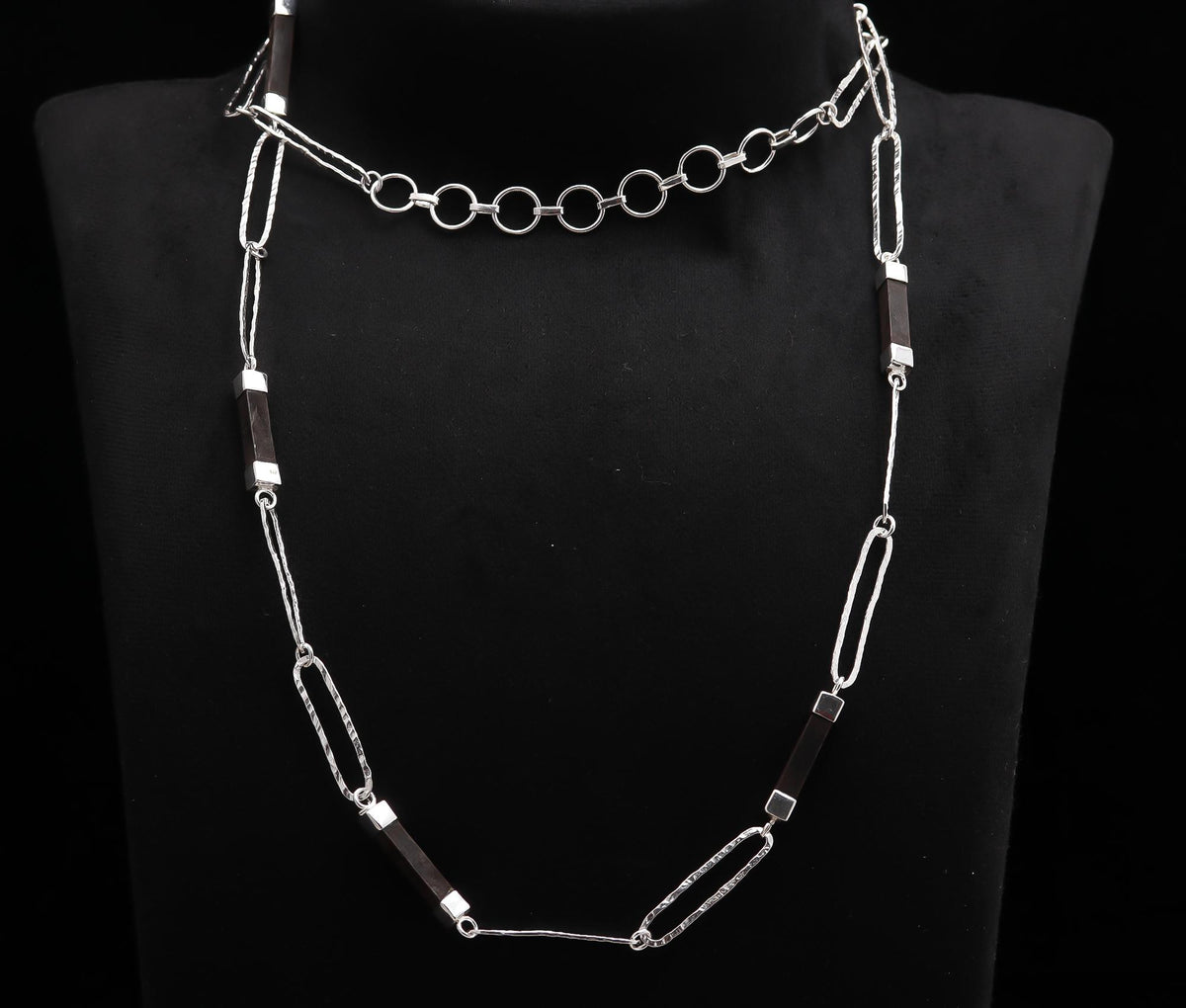 925 Silver Hammered Link Chain Necklace