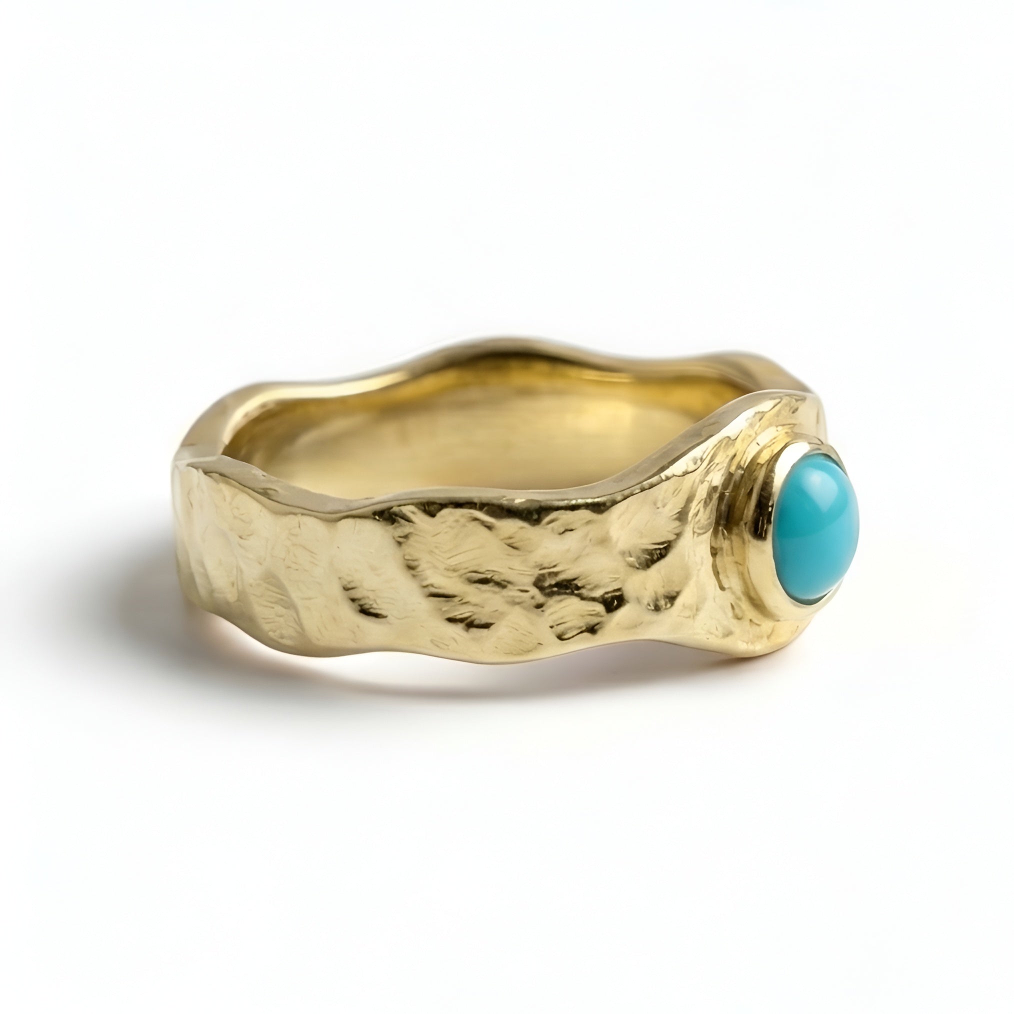 The Sinai Turquoise: Hammered Turquoise Signet Ring