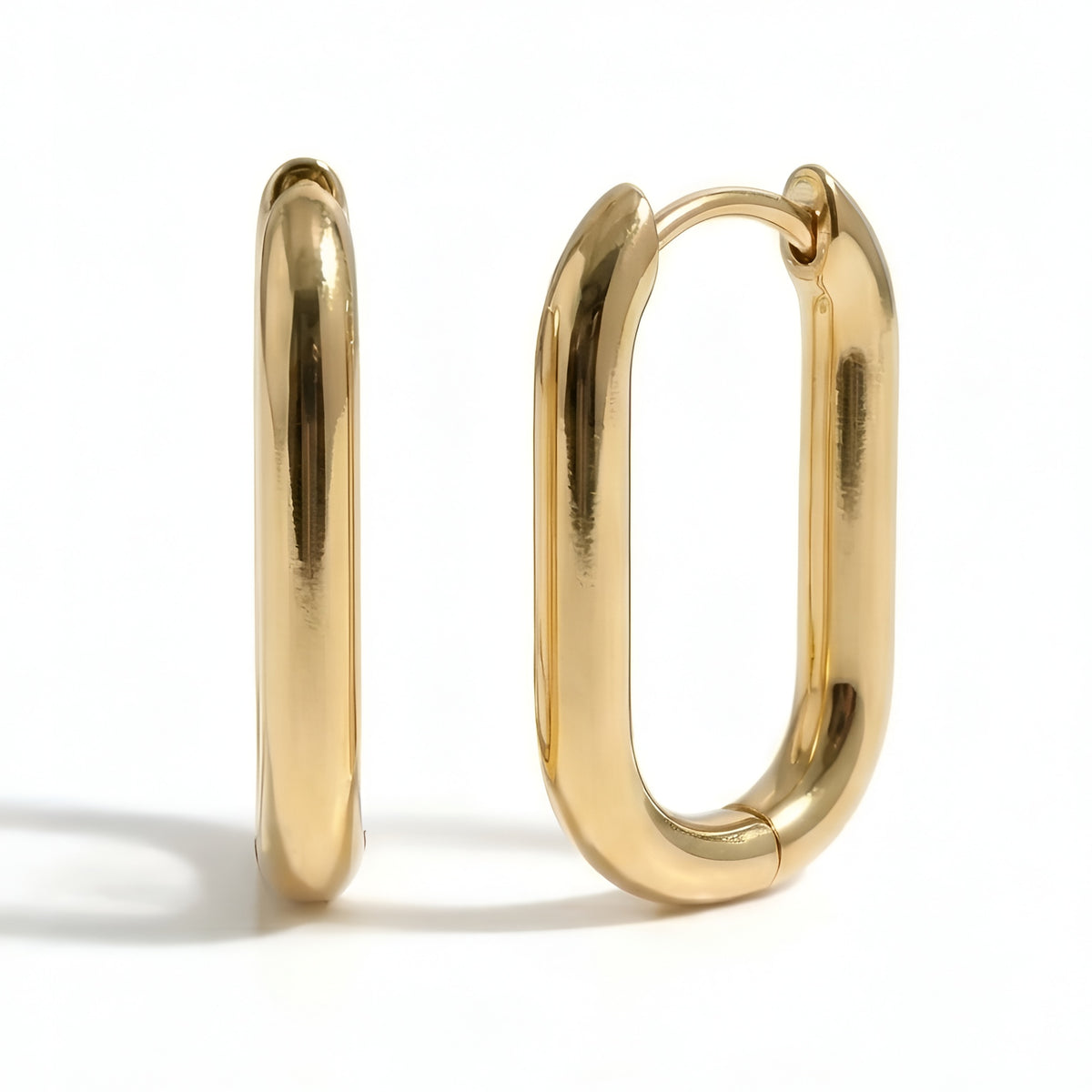 The Architect's Loop: Gold Hoop Earrings