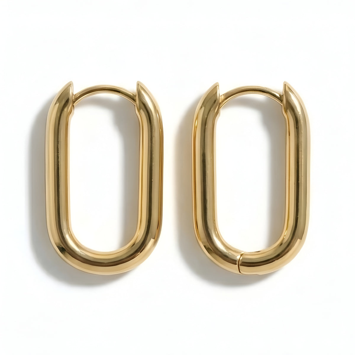 The Architect's Loop: Gold Hoop Earrings